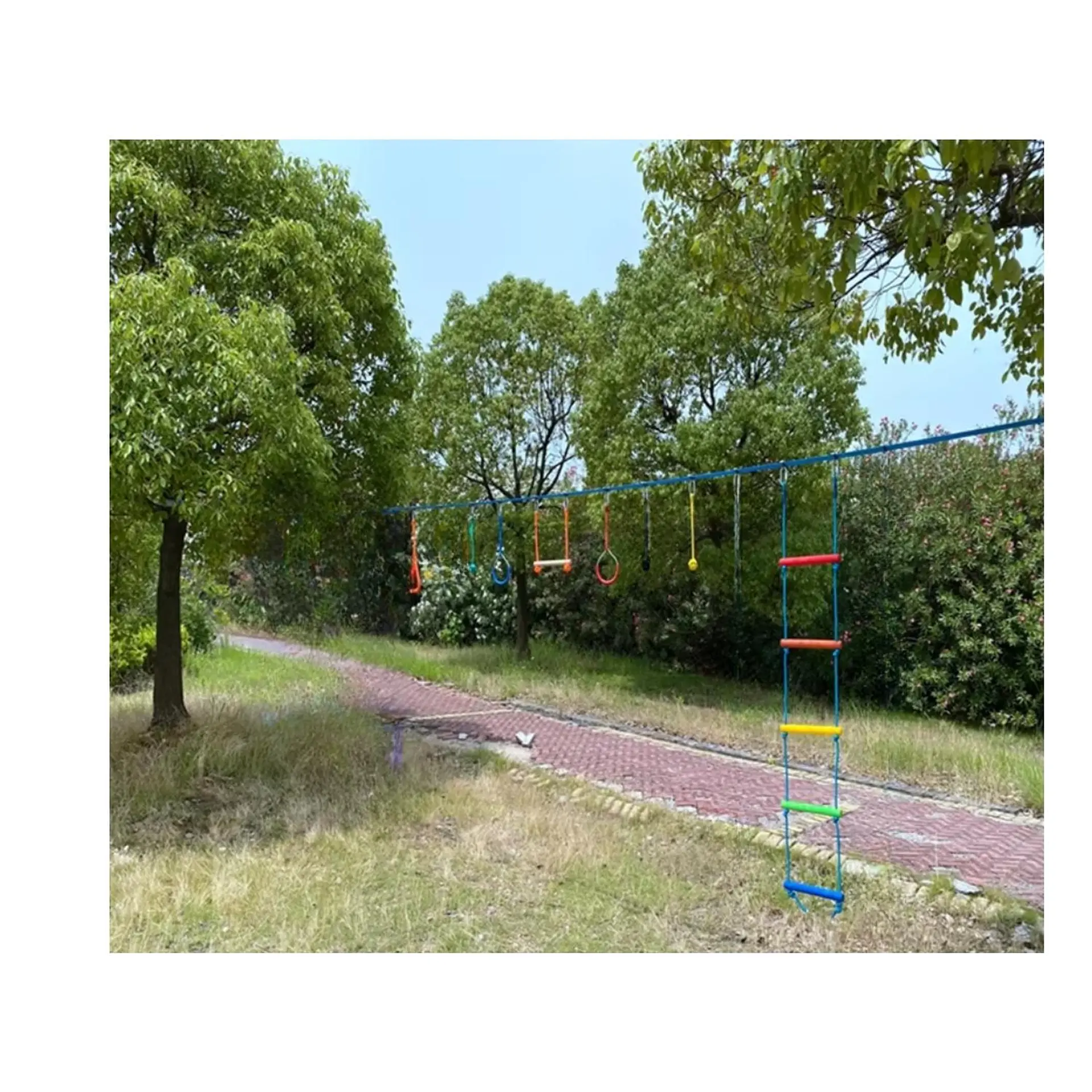 Juego Slackline Carrera 7 Obstaculos Ninja Warrior Niños 7