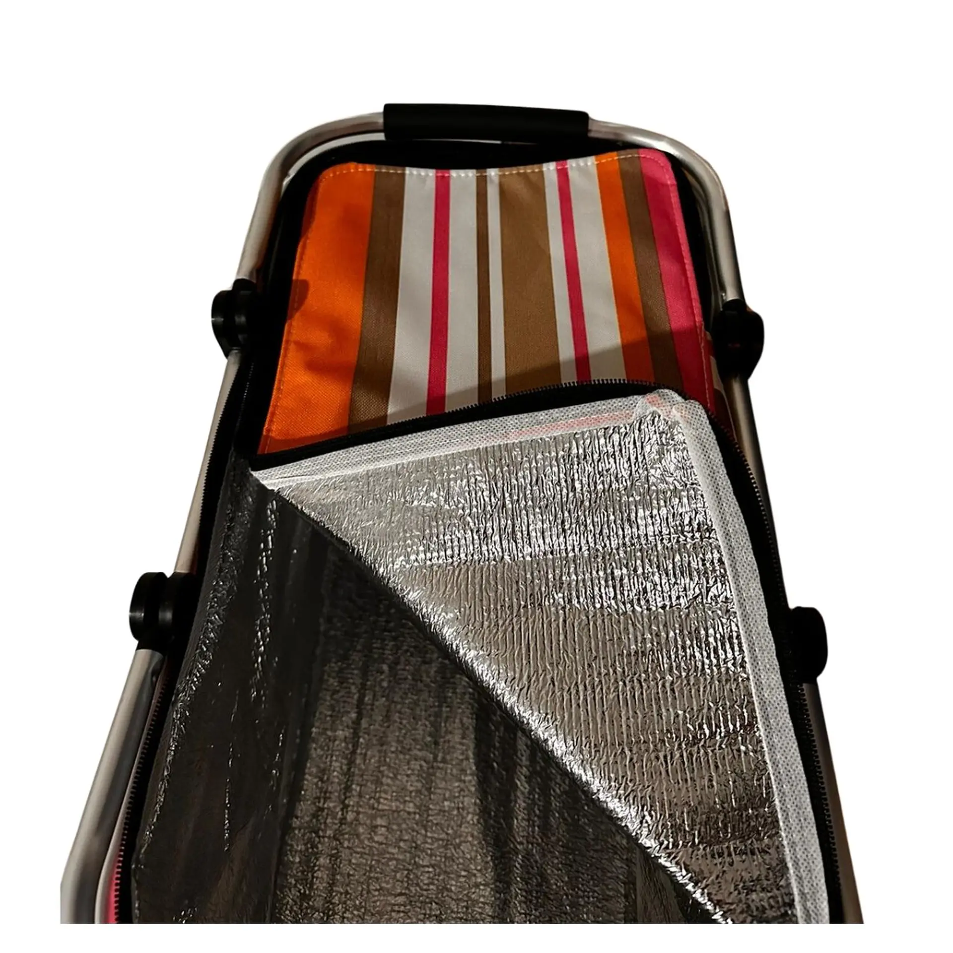 Bolso Termico Plegable Lineas Naranjas Cooler Canasta Picnic 3