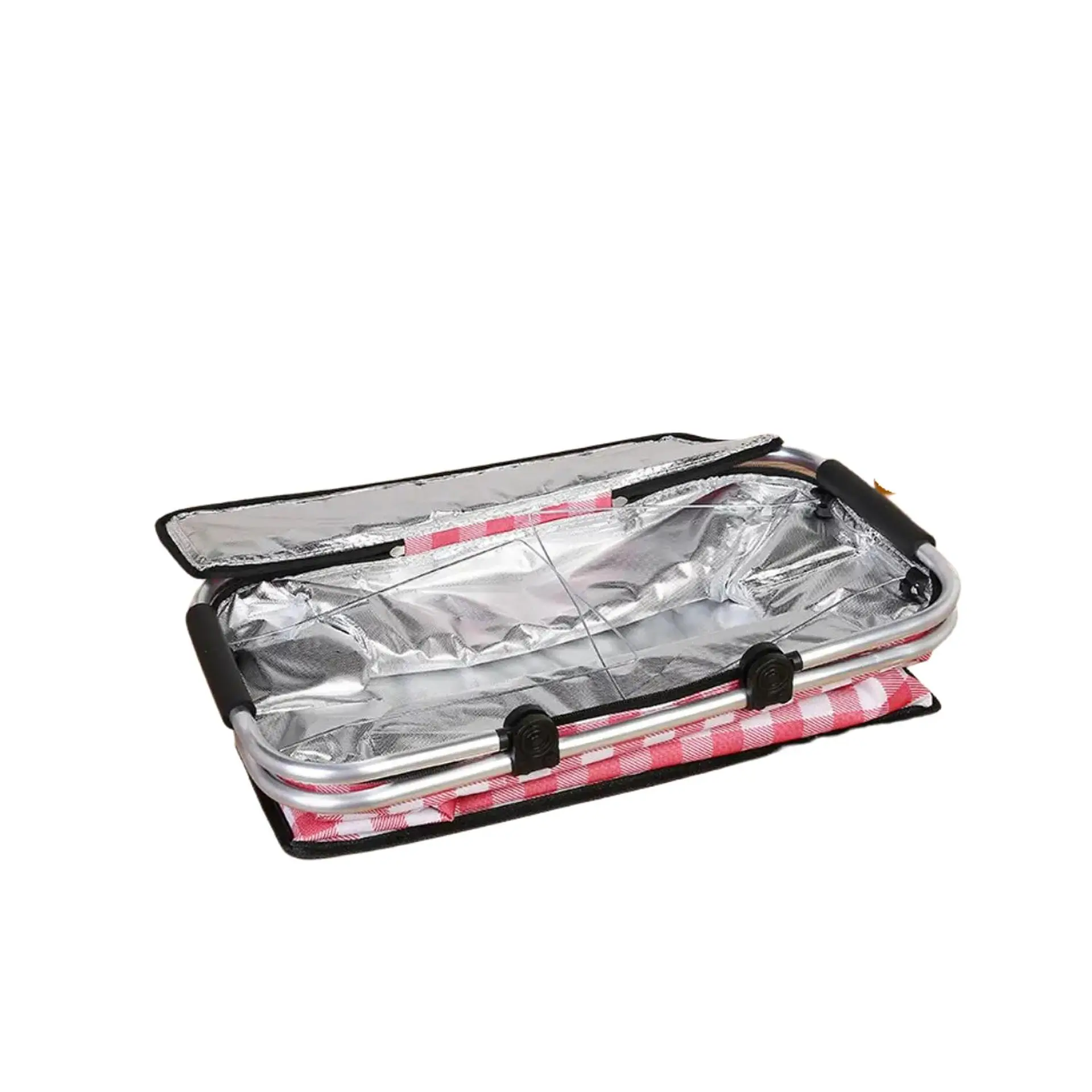 Bolso Termico Plegable Lineas Naranjas Cooler Canasta Picnic 6
