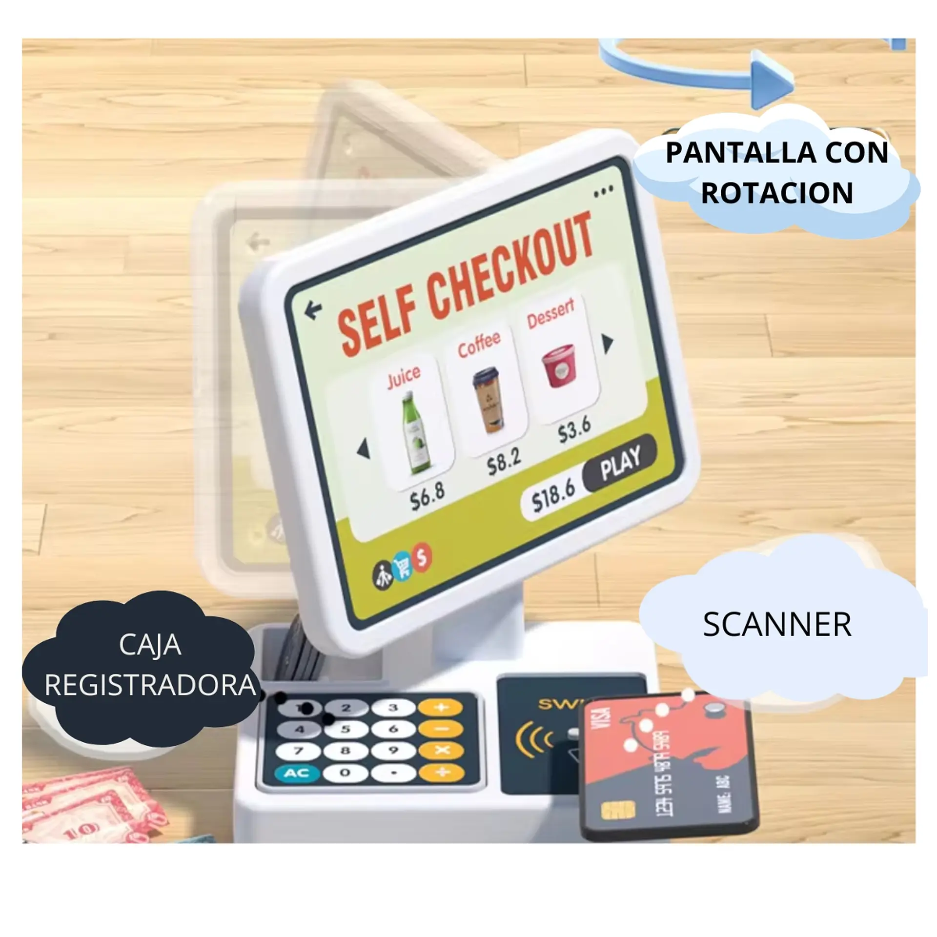 Supermercado Juguete Puesto De Compra y Venta Luz Sonido 4