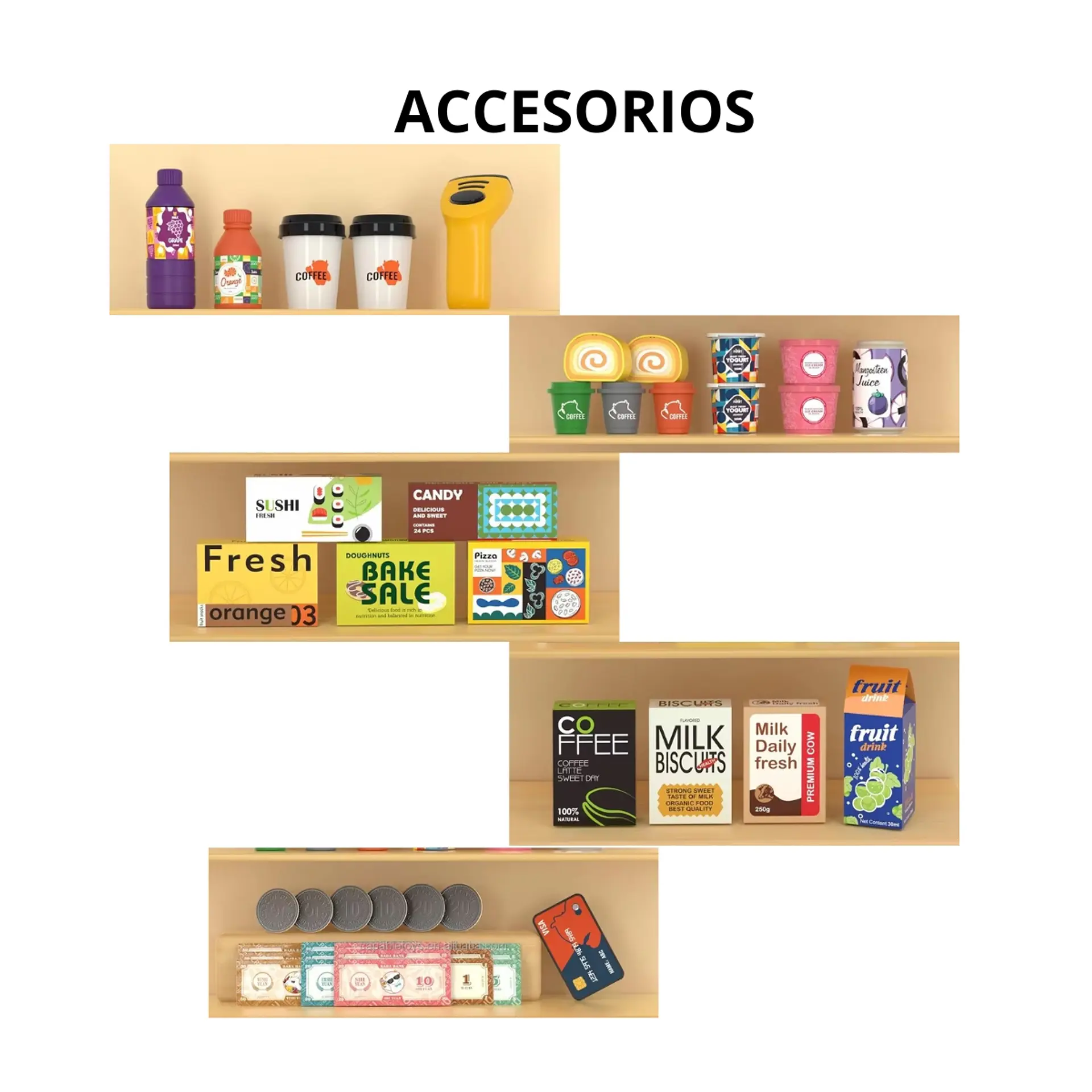 Supermercado Juguete Puesto De Compra y Venta Luz Sonido 5