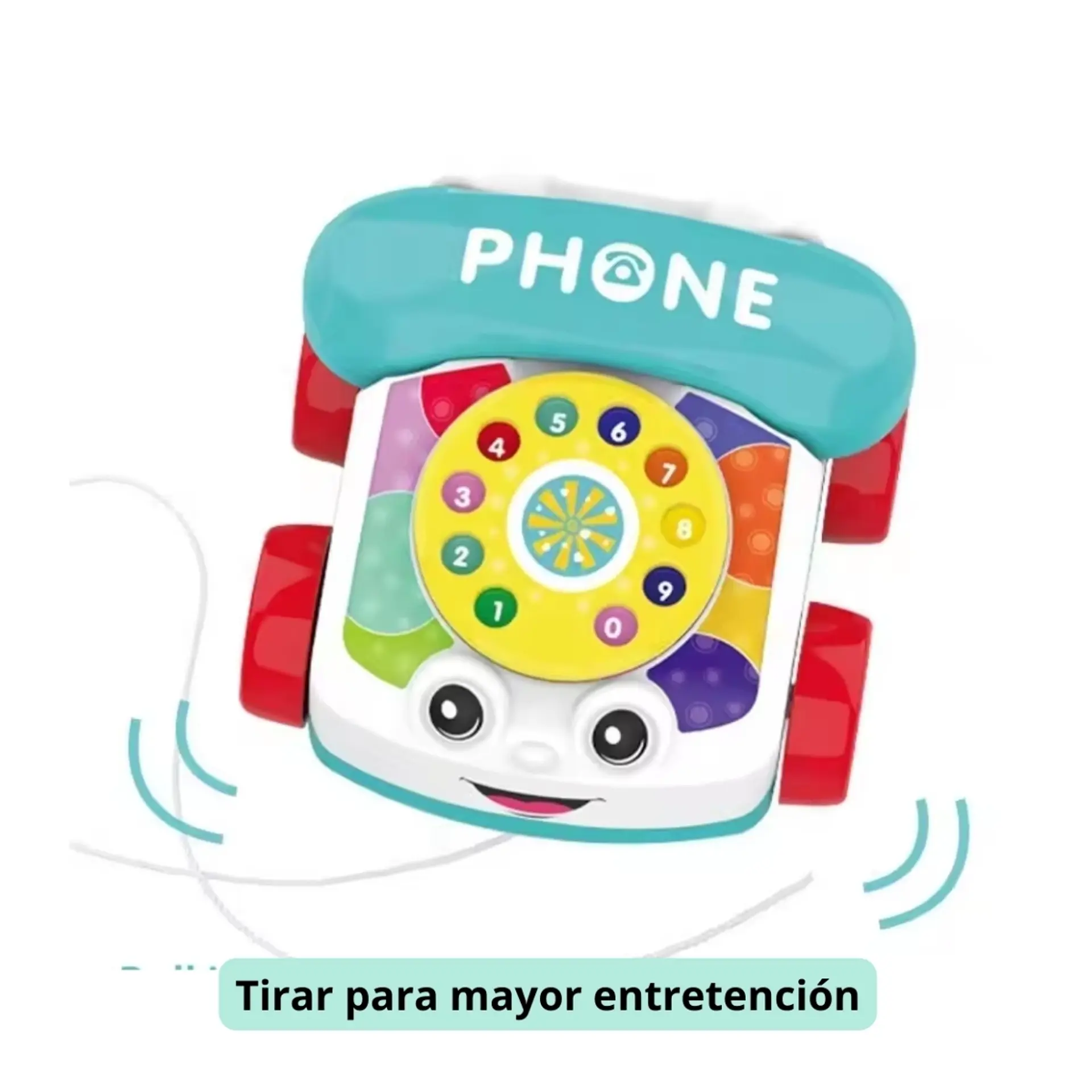 Teléfono Juguete De Arrastre Infantil Con Disco Didáctico  8