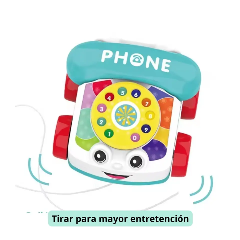 Teléfono Juguete De Arrastre Infantil Con Disco Didáctico  8