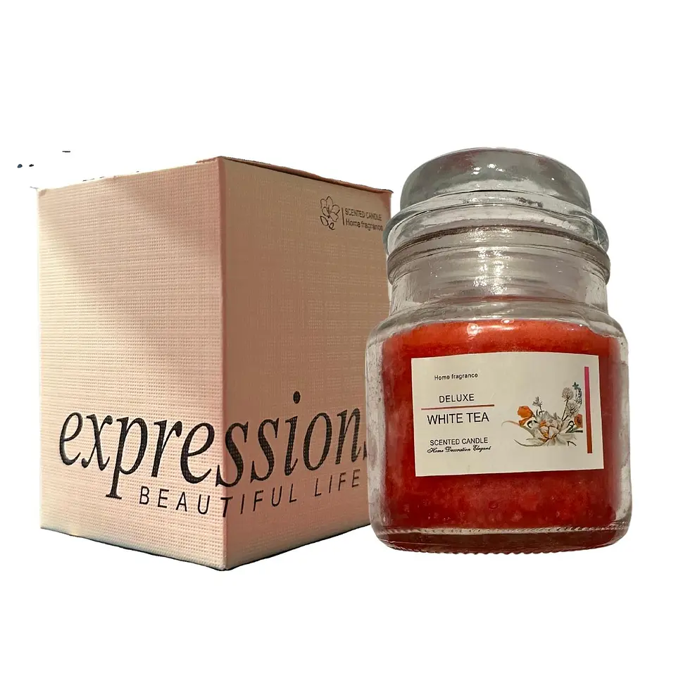 Vela Aroma White Tea Tapa Vidrio Mejora La Salud Bienestar 2