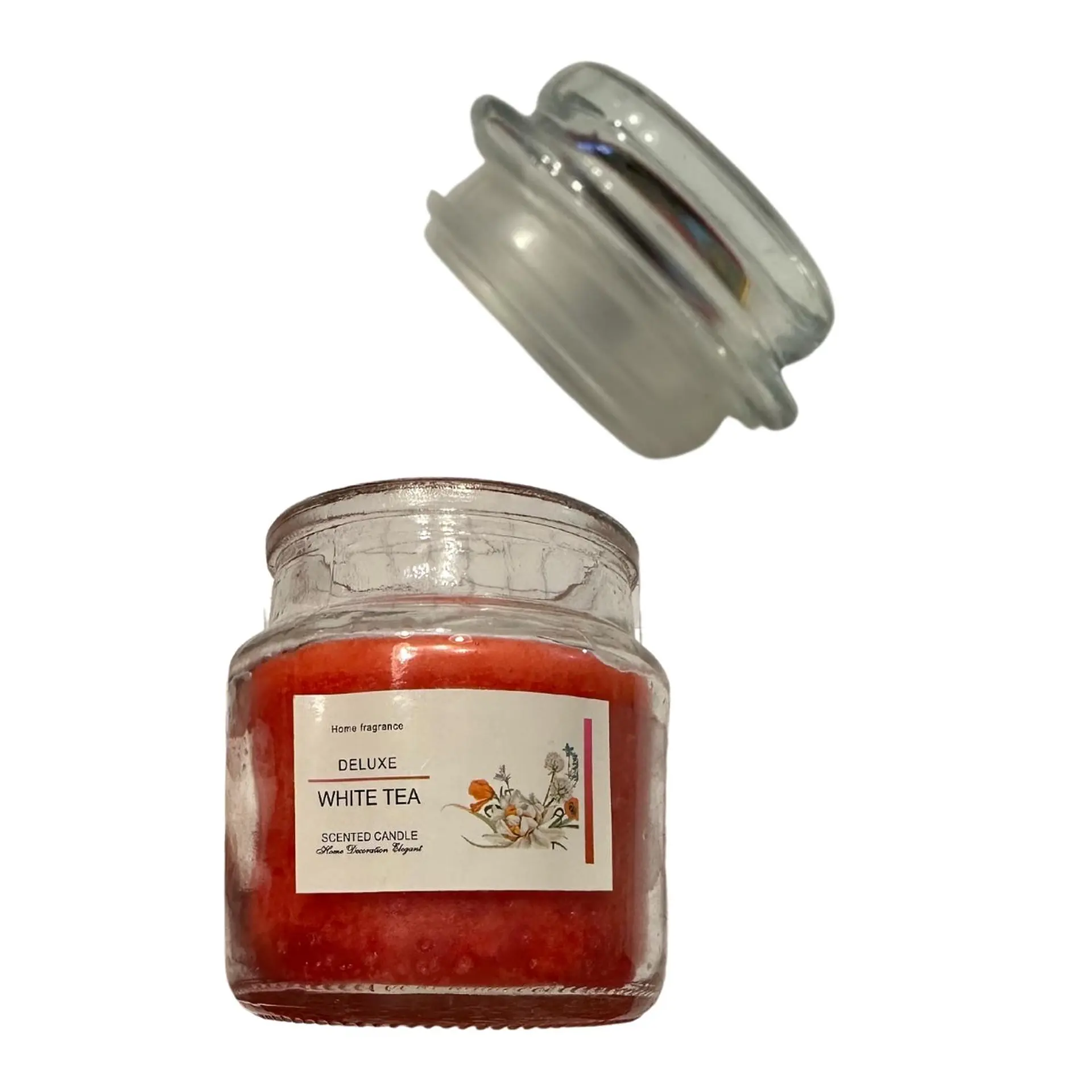 Vela Aroma White Tea Tapa Vidrio Mejora La Salud Bienestar 3