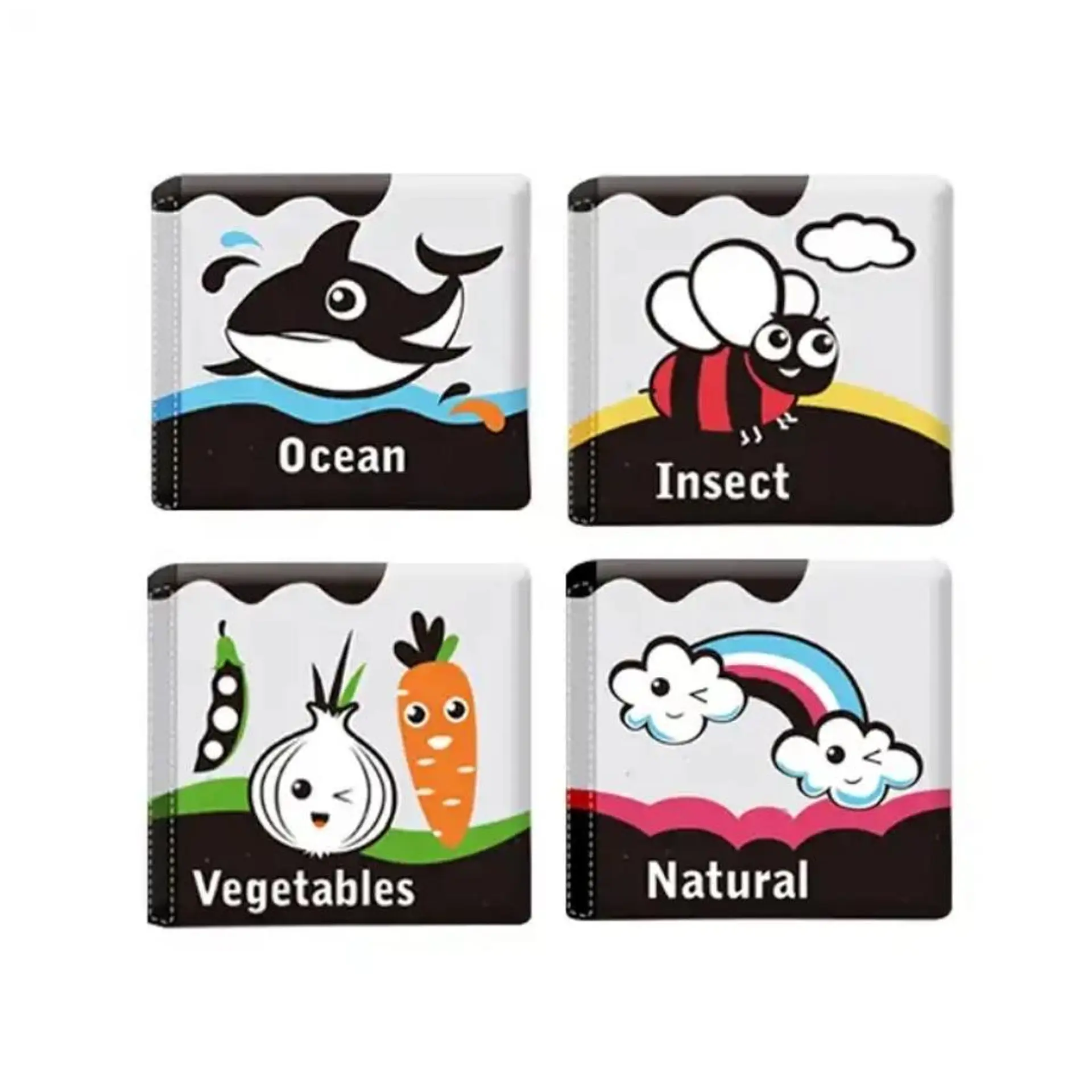 Pack 4 Libro Sensorial Estimulacion Cognitivo Alto Contraste 1