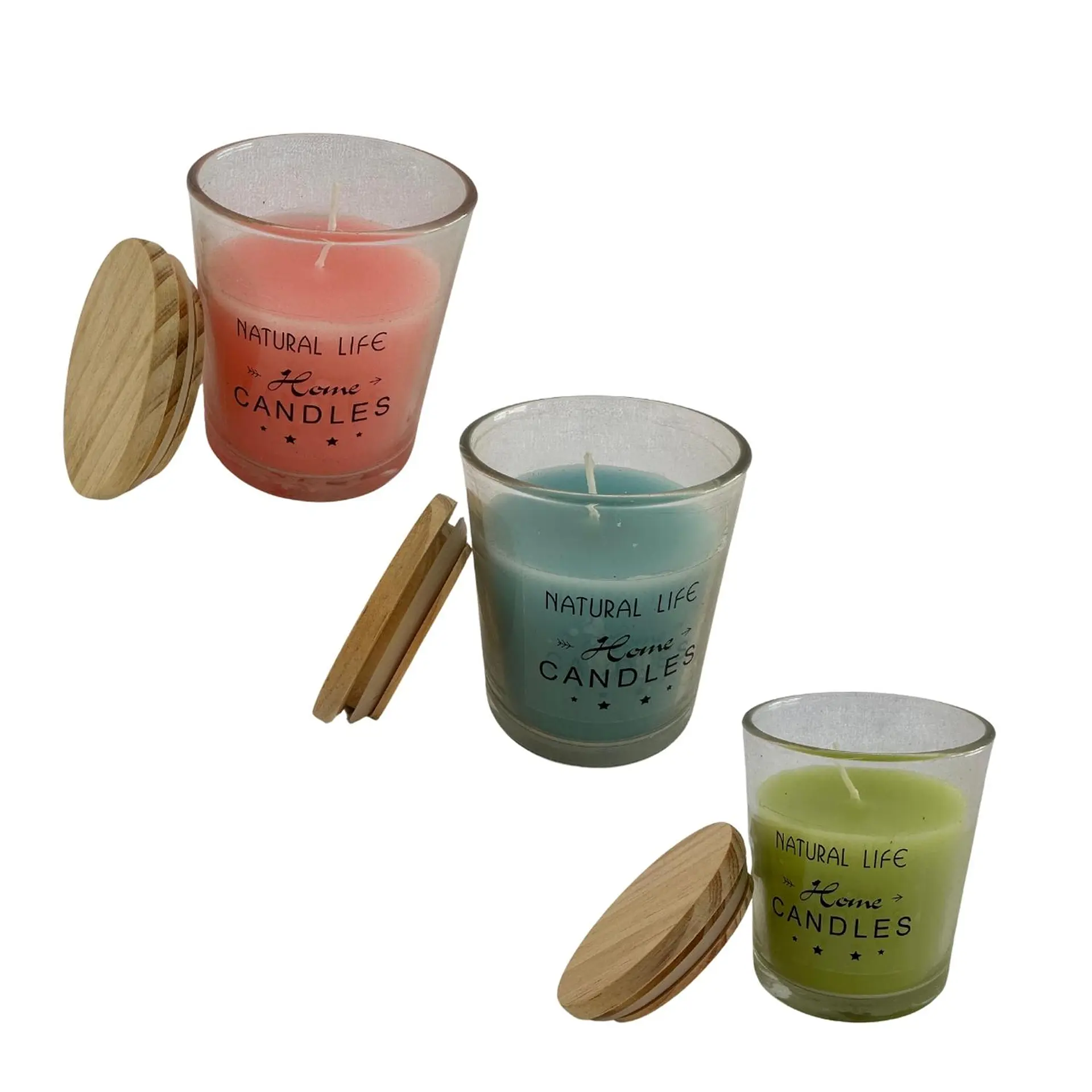 Vela Aromatica Decorativa Tapa Madera Pack De 3 Diseño A 2