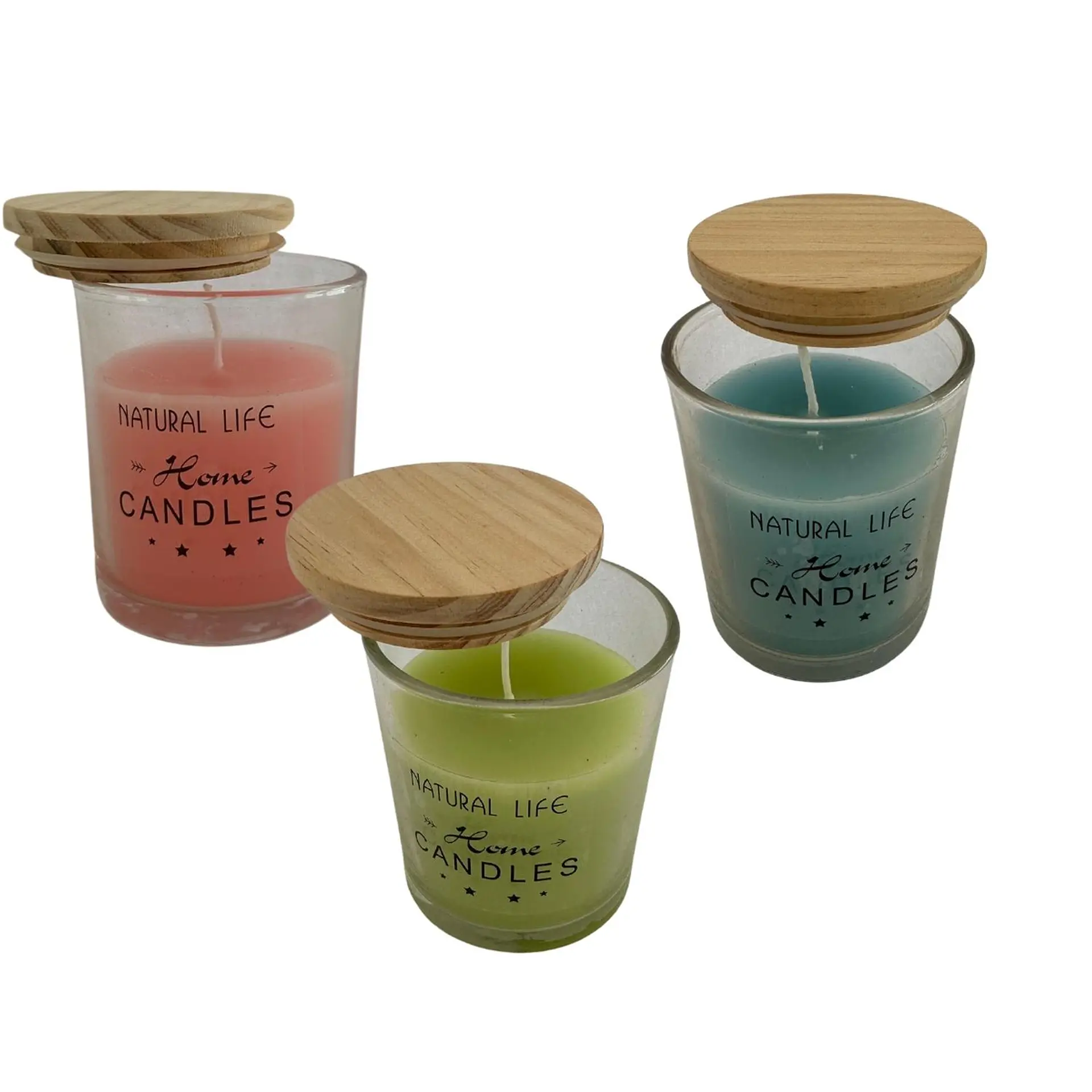 Vela Aromatica Decorativa Tapa Madera Pack De 3 Diseño A 3
