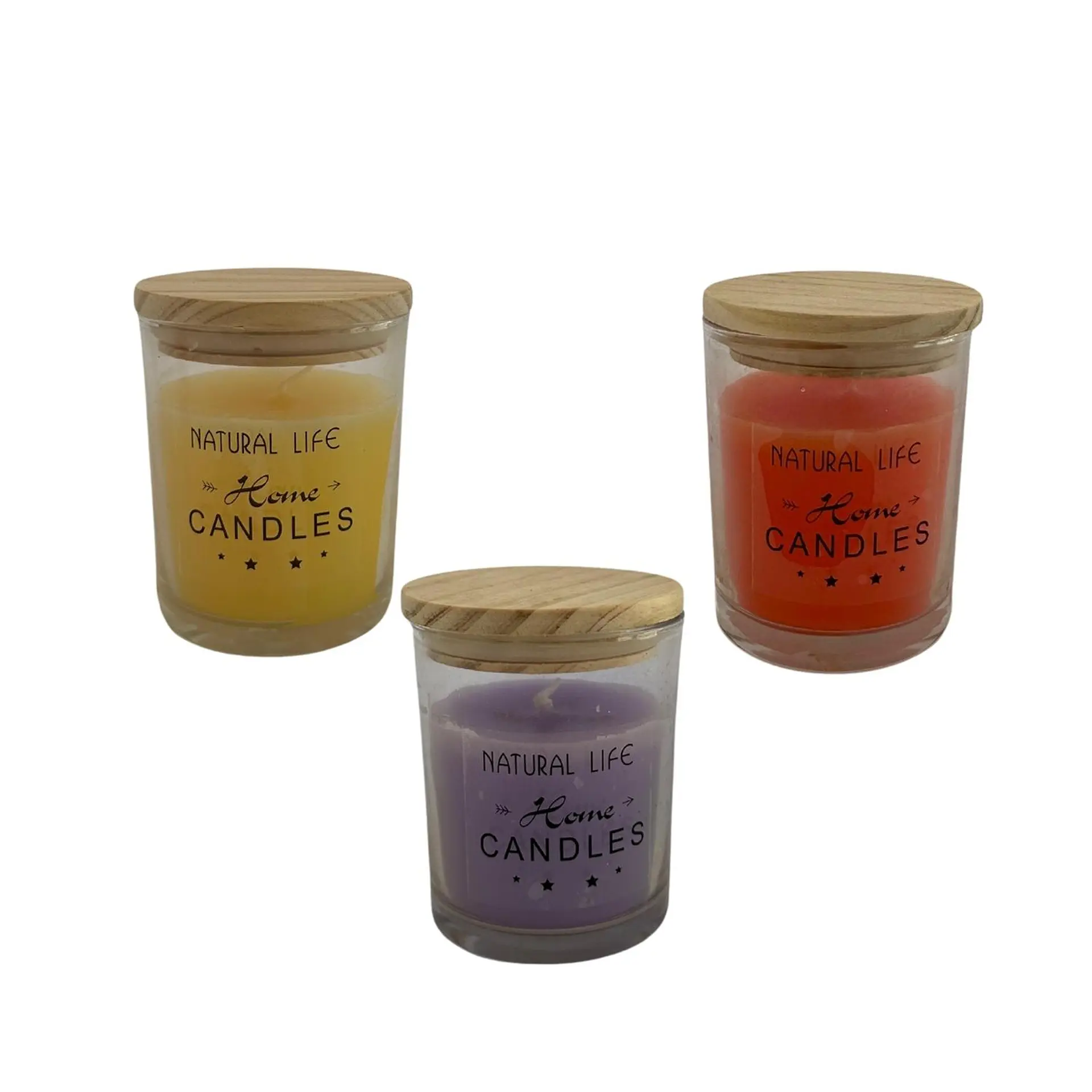 Vela Aromatica Decorativa Tapa Madera Pack De 3 Diseño B 1
