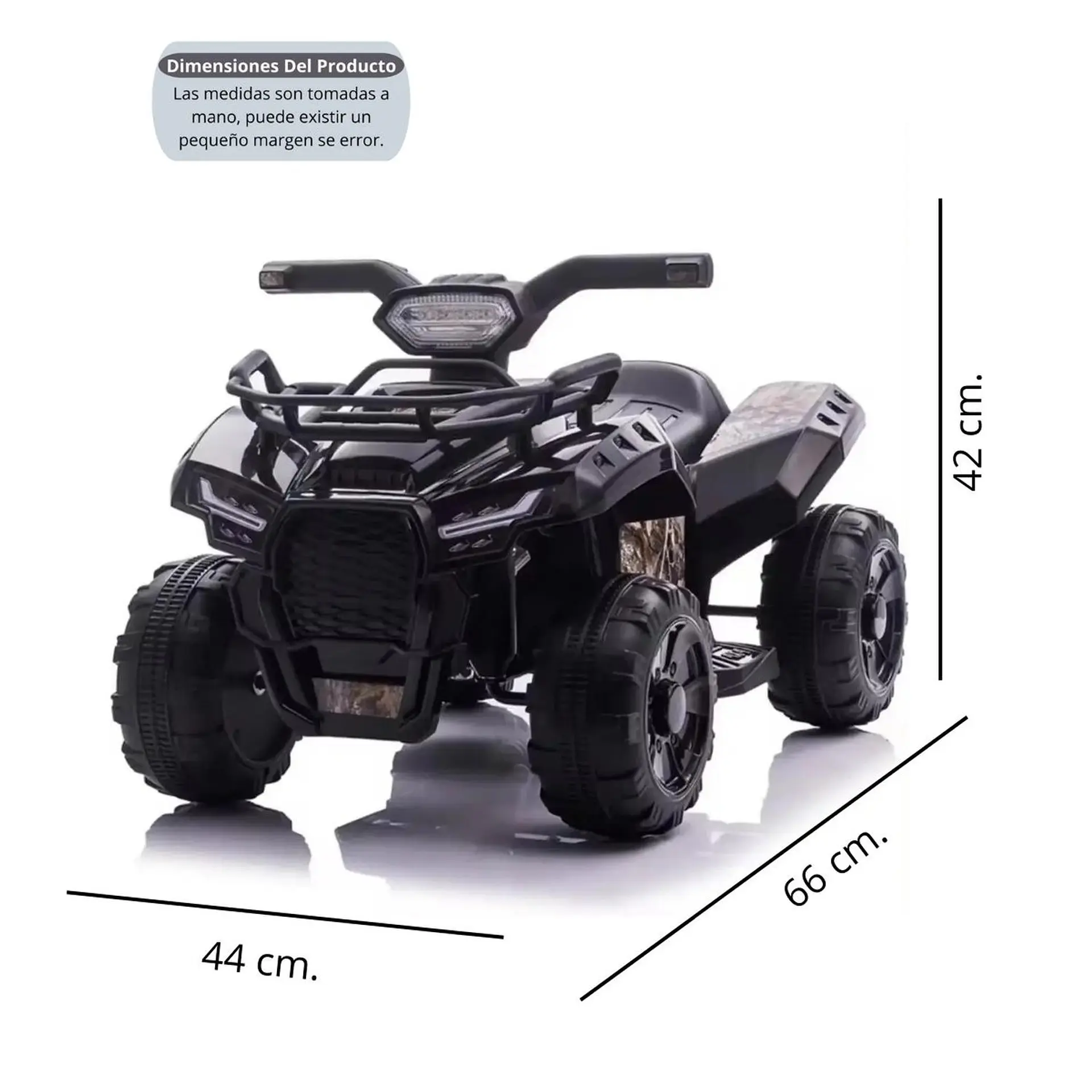 Moto Batería Eléctrico Infantil Quad Negra Juguete  3
