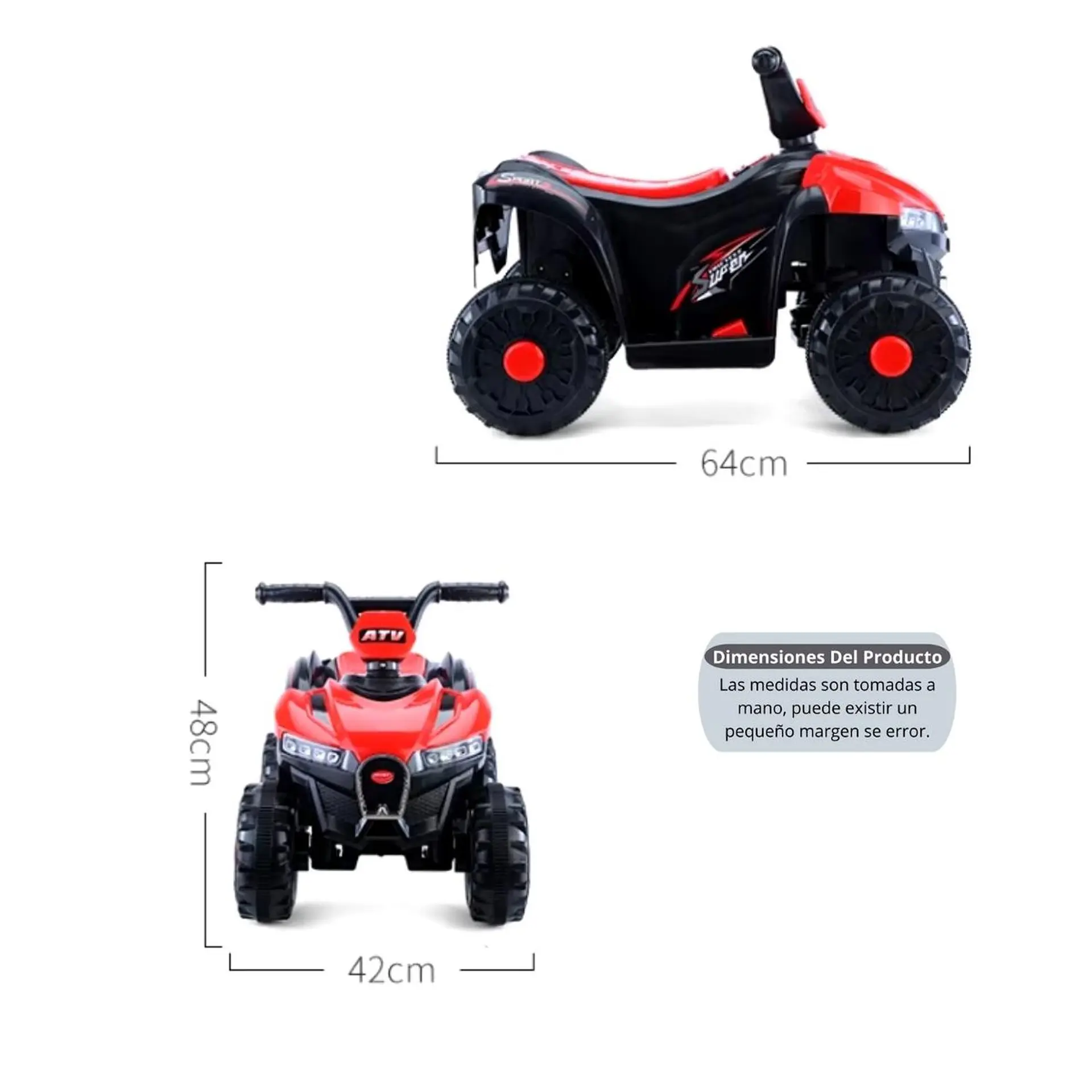 Moto Batería Eléctrico Infantil Terra Roja Juguete  3
