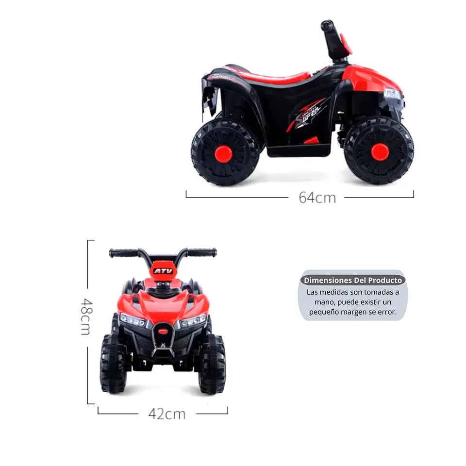 Moto Batería Eléctrico Infantil Terra Roja Juguete  2