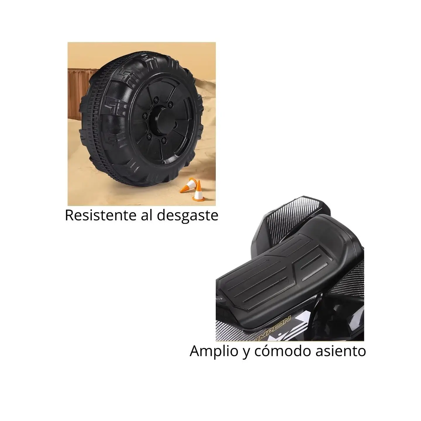 Moto Batería Eléctrico Infantil Quad Negra Juguete  5