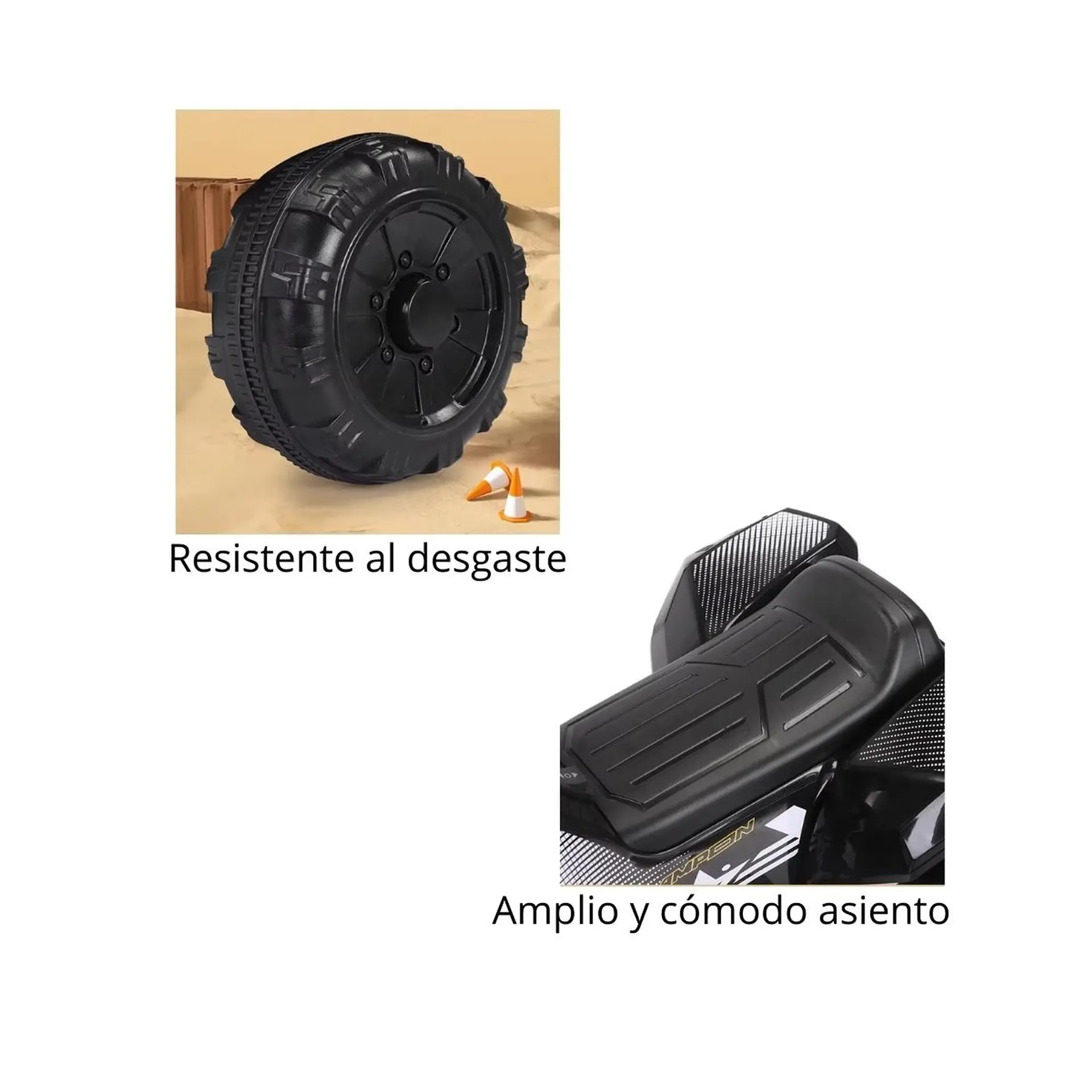 Moto Batería Eléctrico Infantil Quad Negra Juguete  5