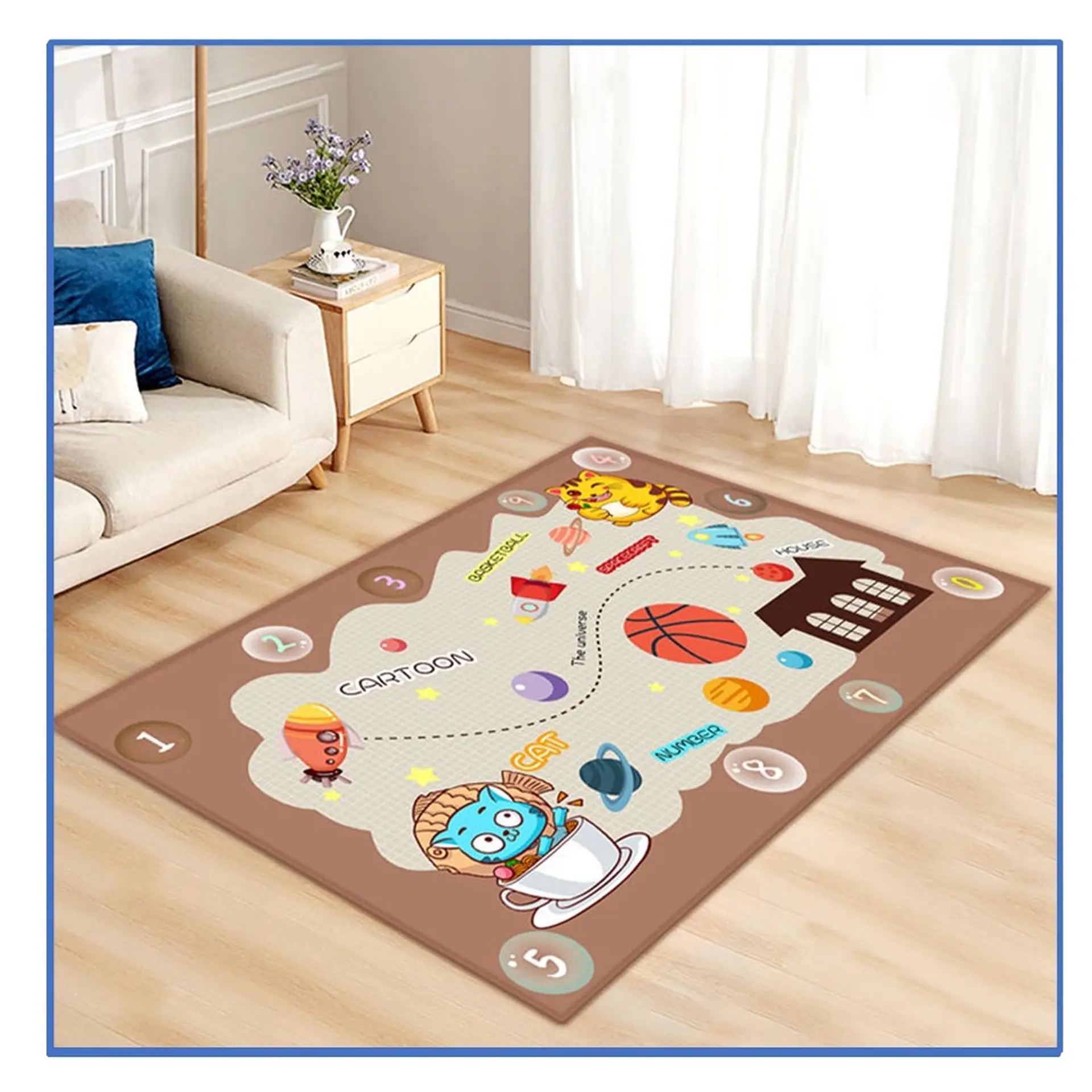 Alfombra Infantil Estampada 80x120 cm Deportes 1