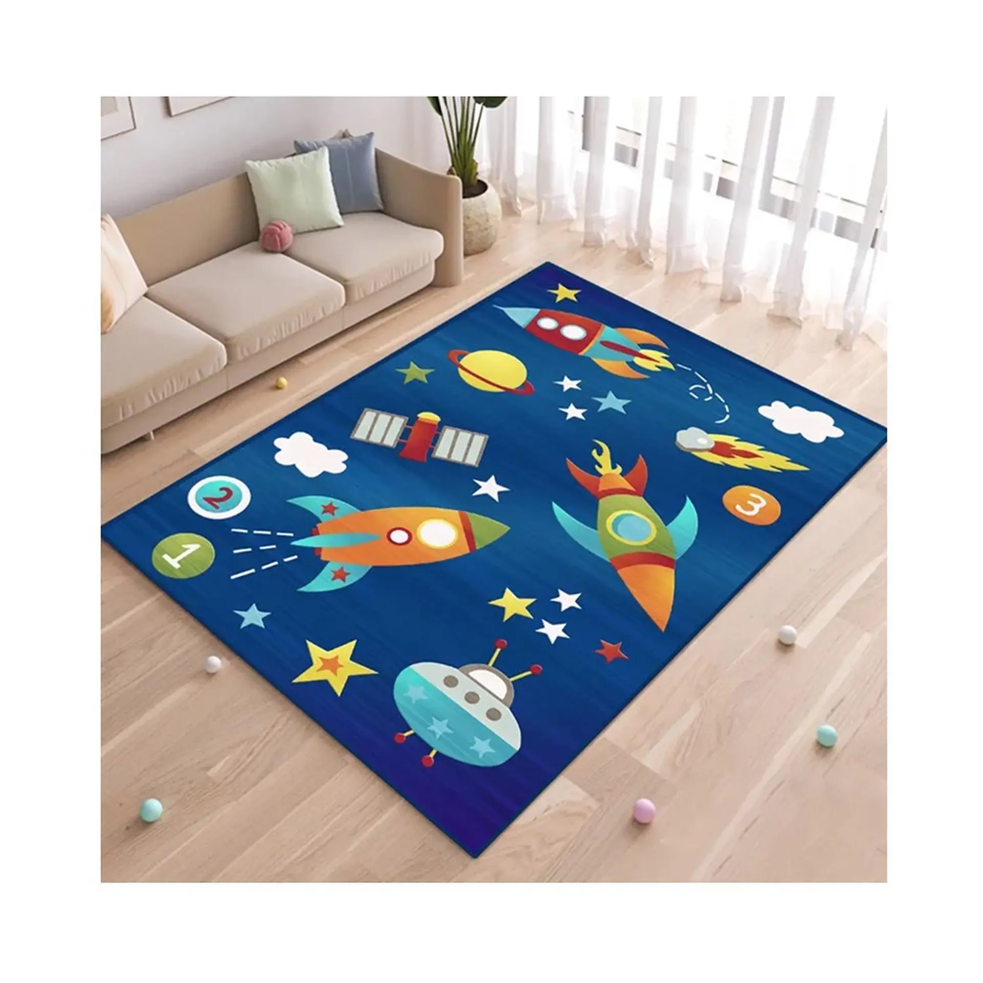 Alfombra Infantil Estampada 80x120 cm Espacio 1