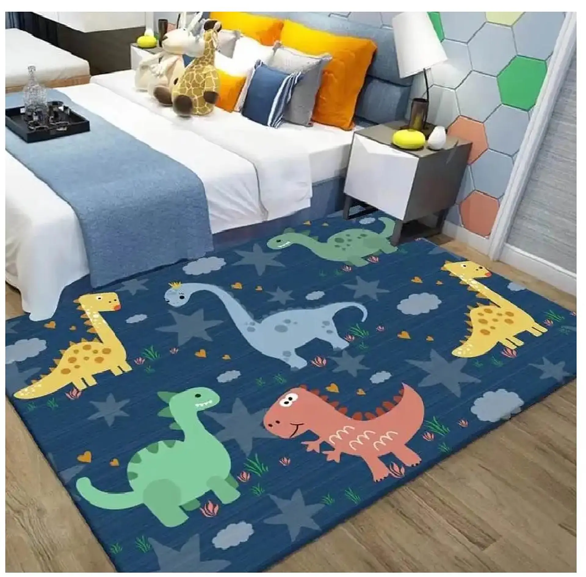 Alfombra Infantil Estampada 80x120 cm Dinosaurios 1