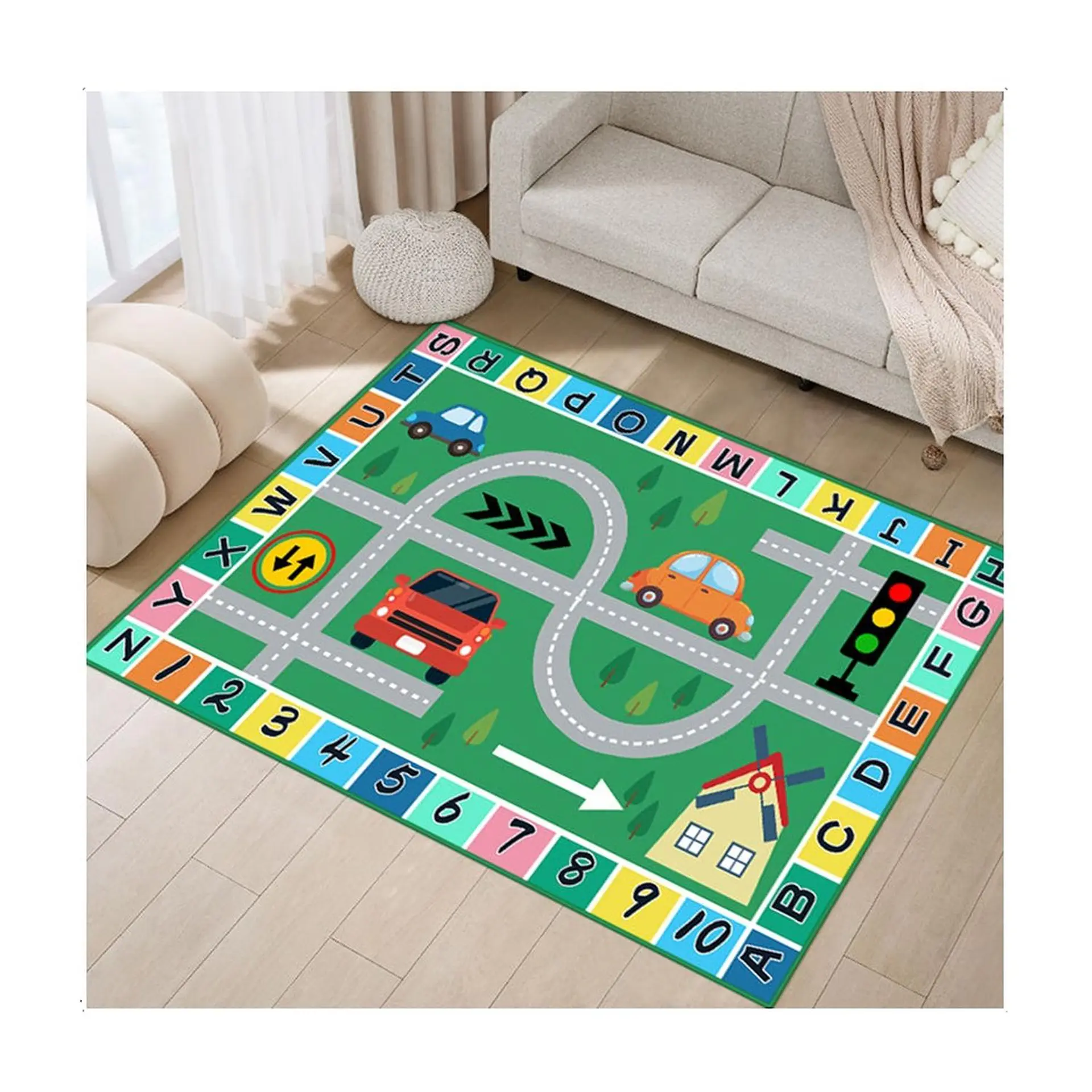 Alfombra Infantil Estampada 80x120 cm Garaje 1