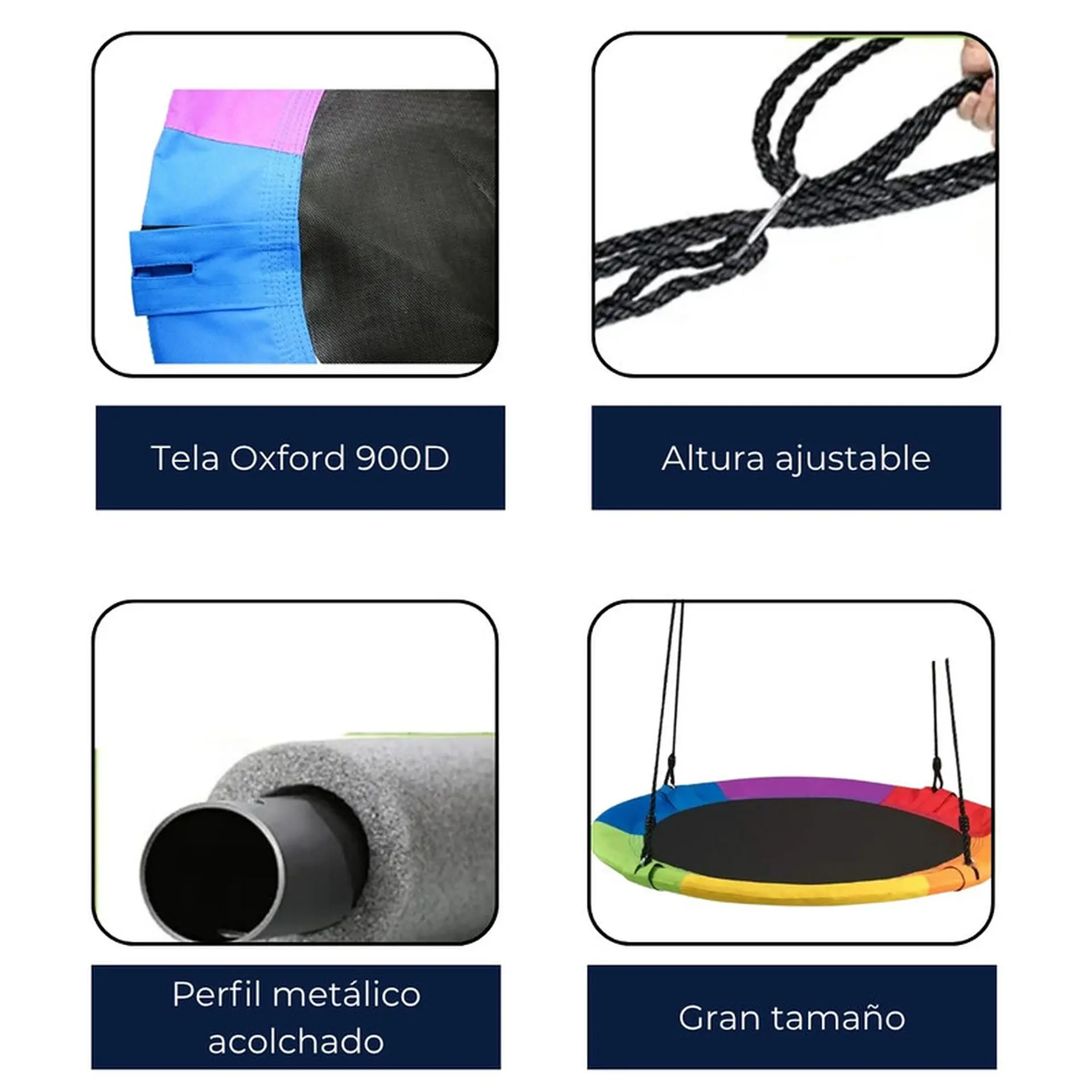 Columpio Redondo Patio Incluye Accesorios Silla Mecedora 3