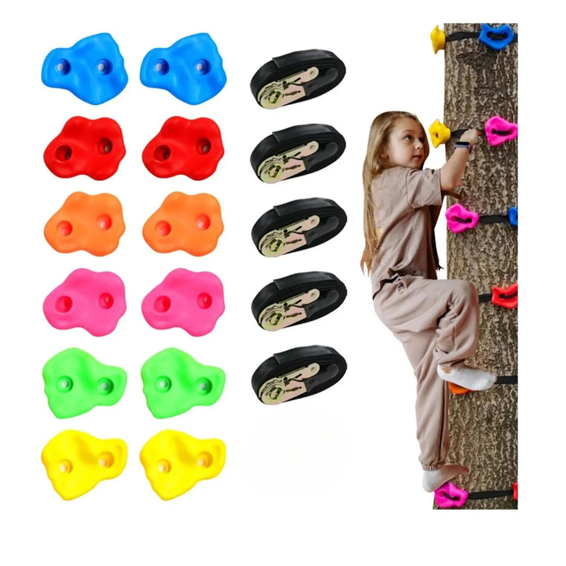 Juego Escalada 12 Piedras De Resina Con 5 Cinturones 1