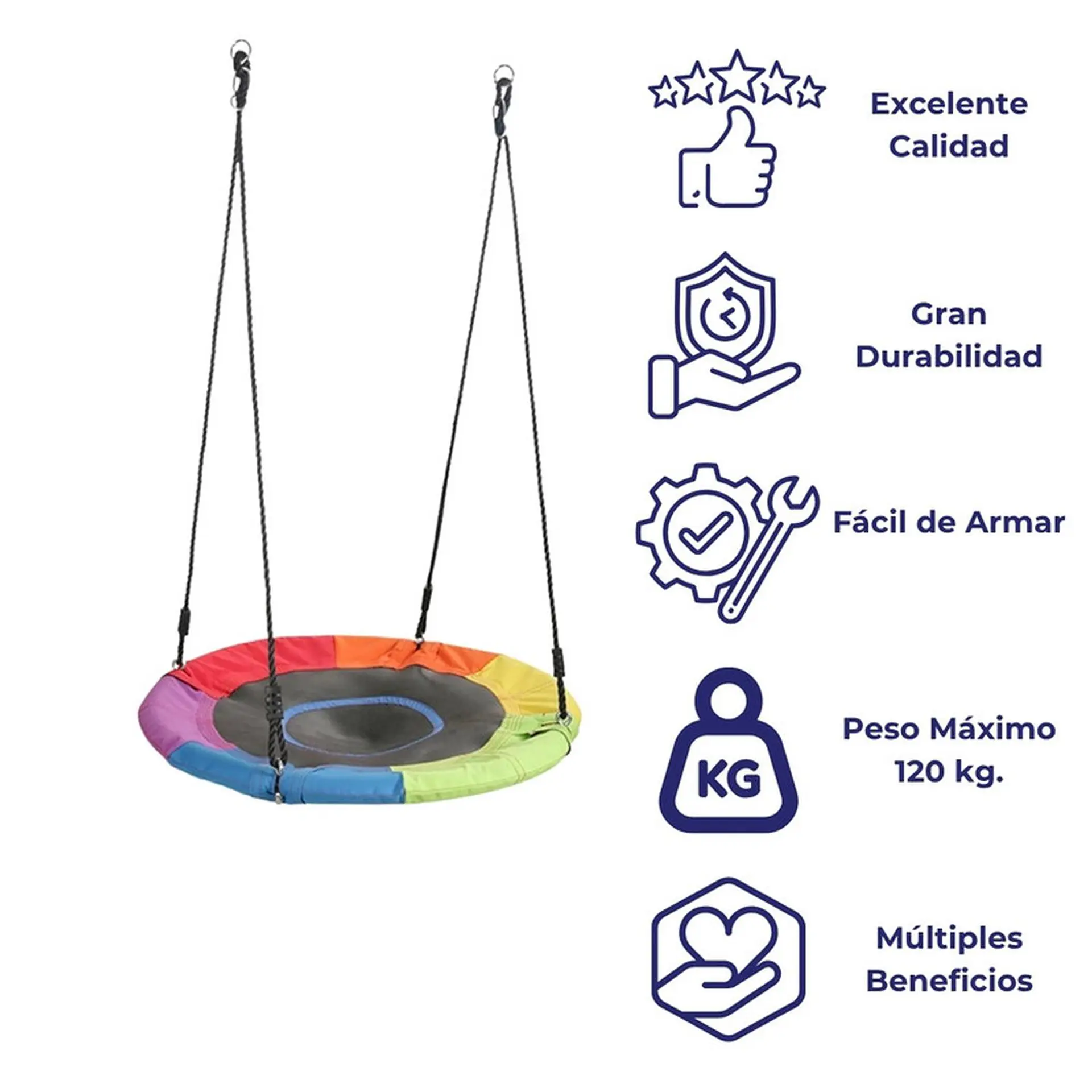 Columpio Redondo Patio Incluye Accesorios Silla Mecedora 4