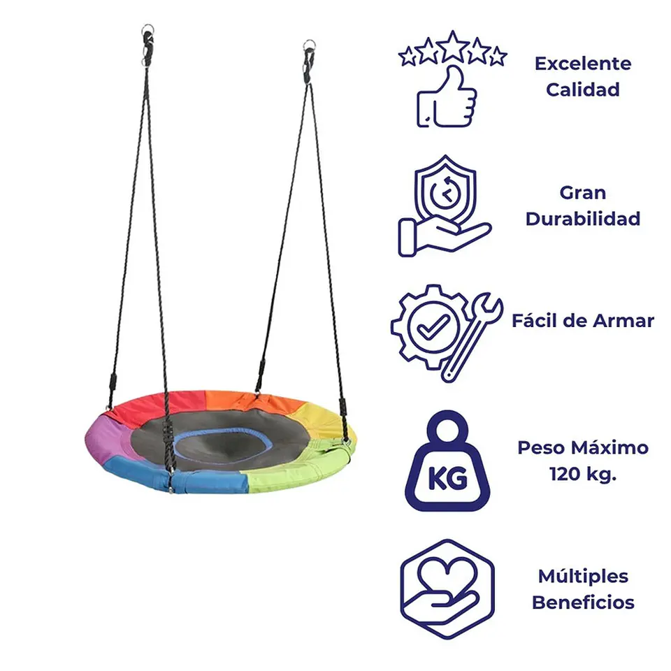 Columpio Redondo Patio Incluye Accesorios Silla Mecedora 3