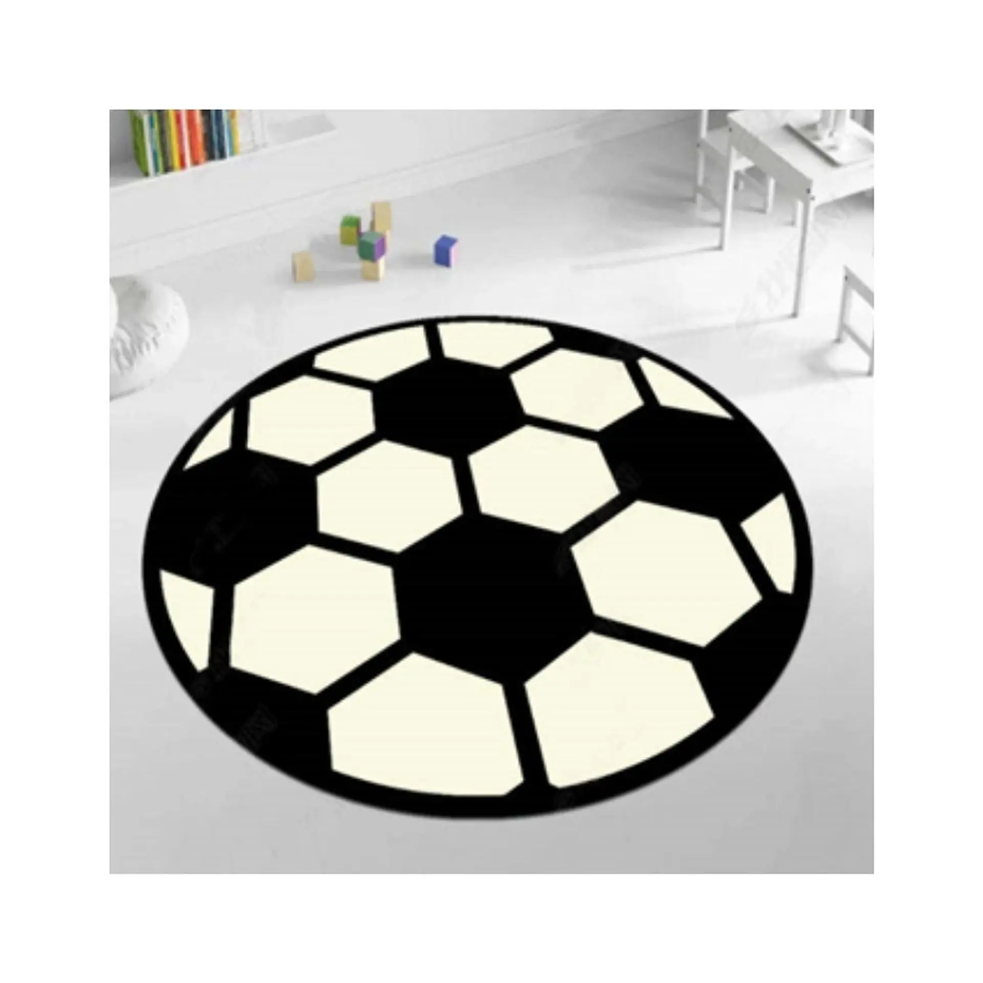 Alfombra Infantil Redonda Estampada 110 cm Futbol 2