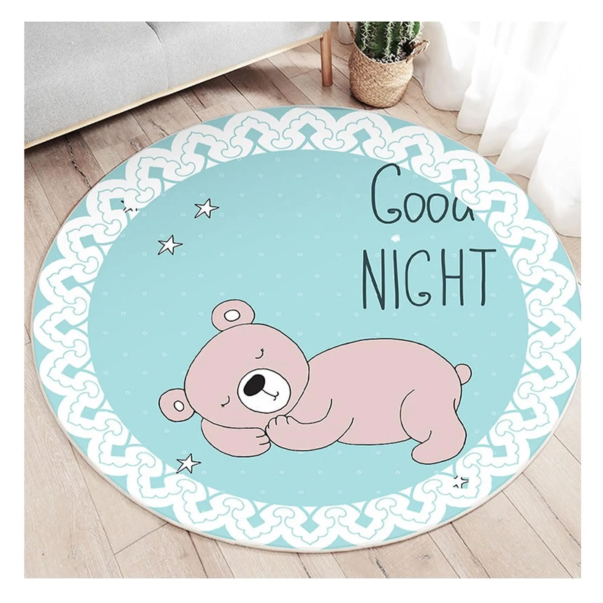 Alfombra Infantil Redonda Estampada 110 cm Dream 1