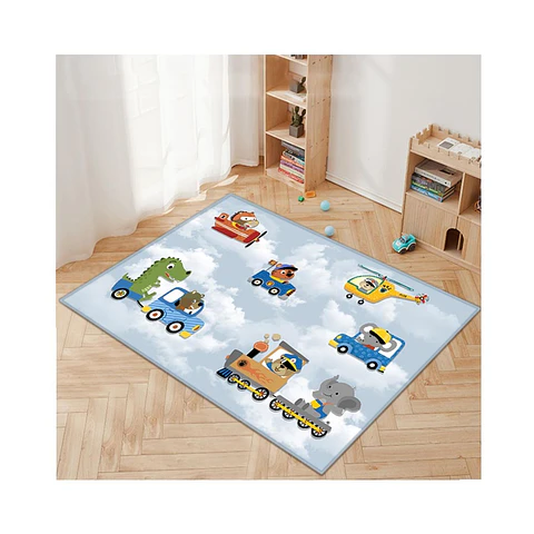 Alfombra Infantil Estampada 80x120 cm Transportes
