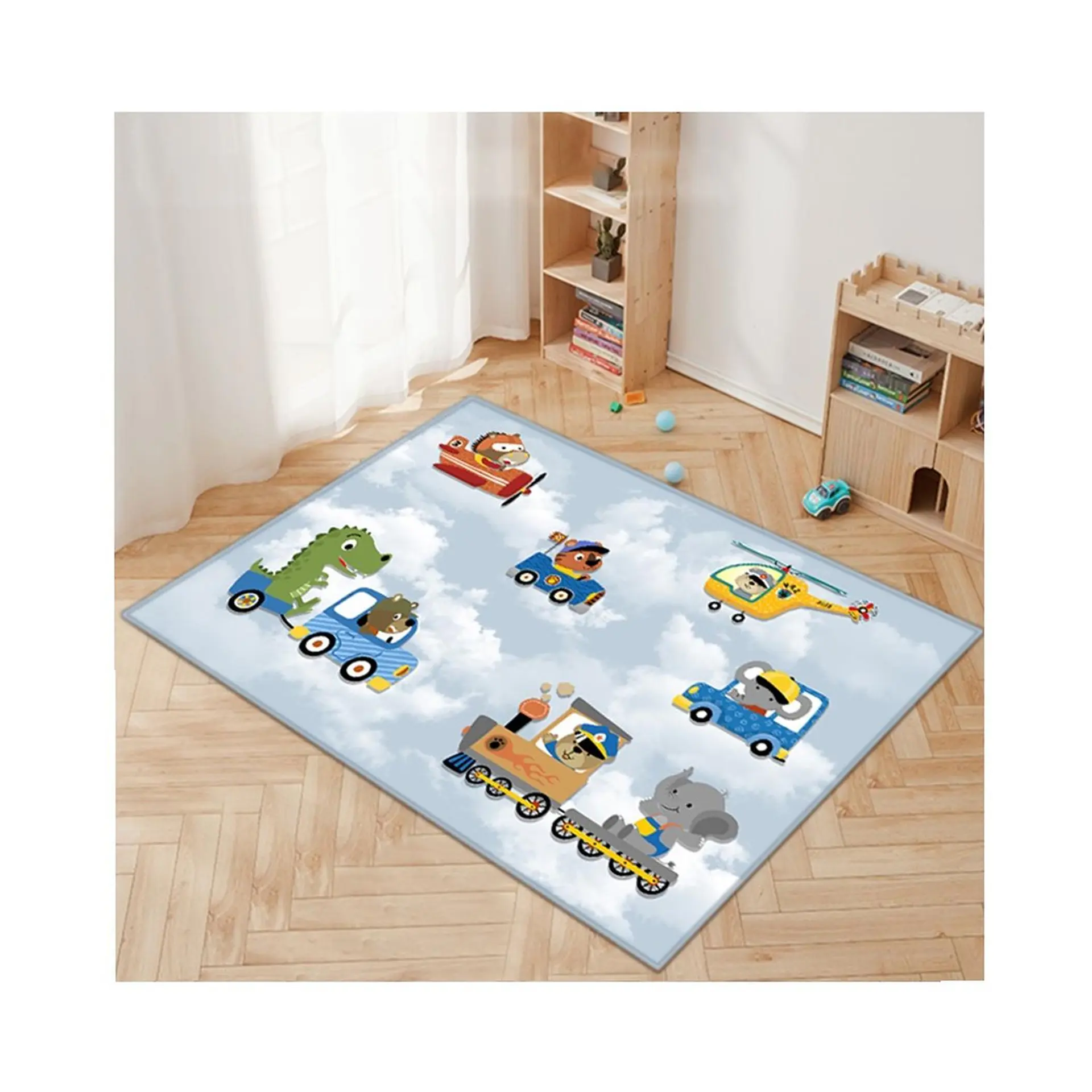 Alfombra Infantil Estampada 80x120 cm Transportes 1