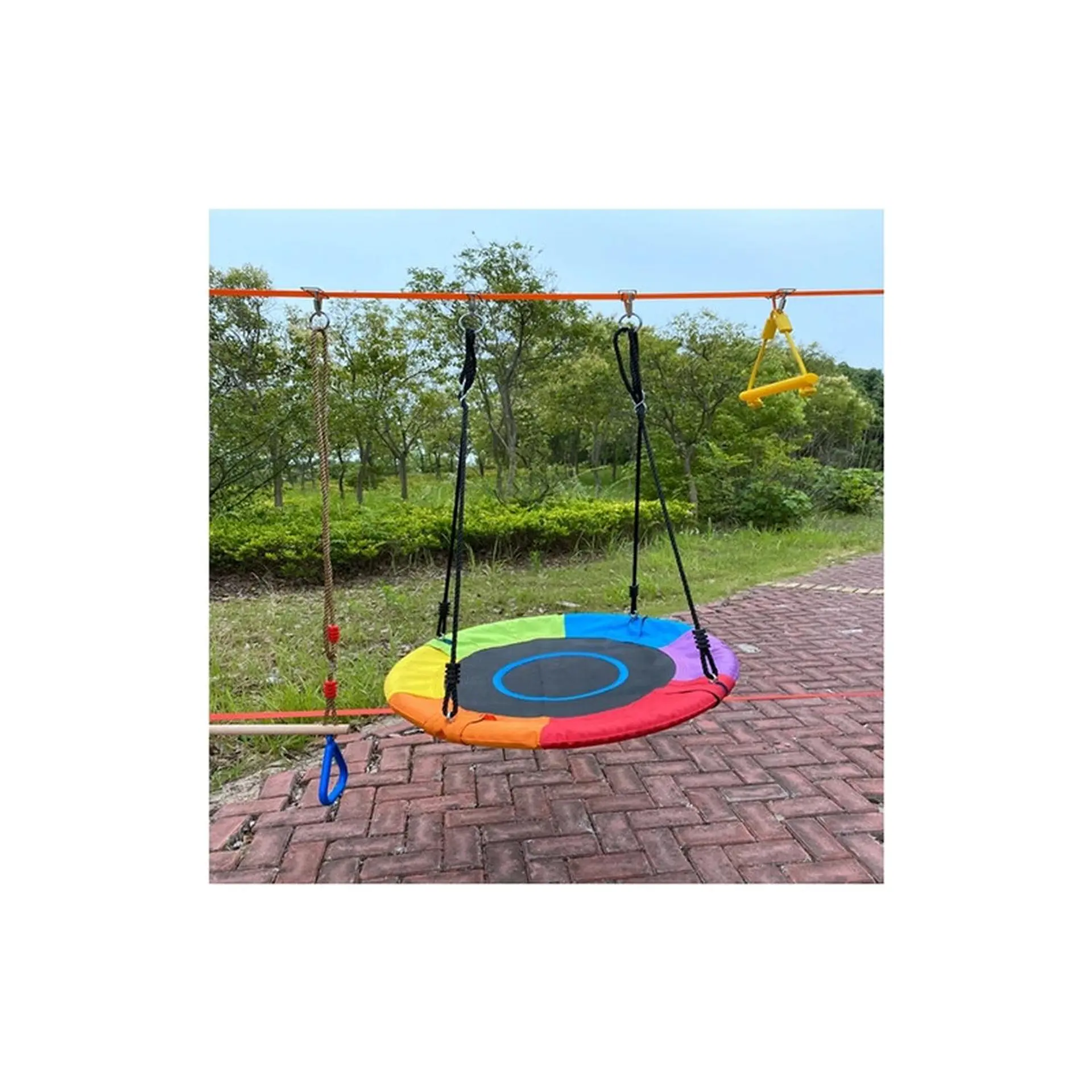 Columpio Redondo Patio Incluye Accesorios Silla Mecedora 7