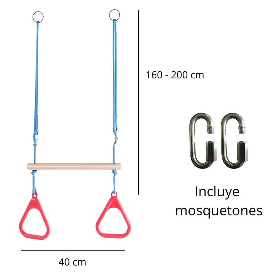 Columpio Barra Trapecio Con Anillos Gimnasio 5