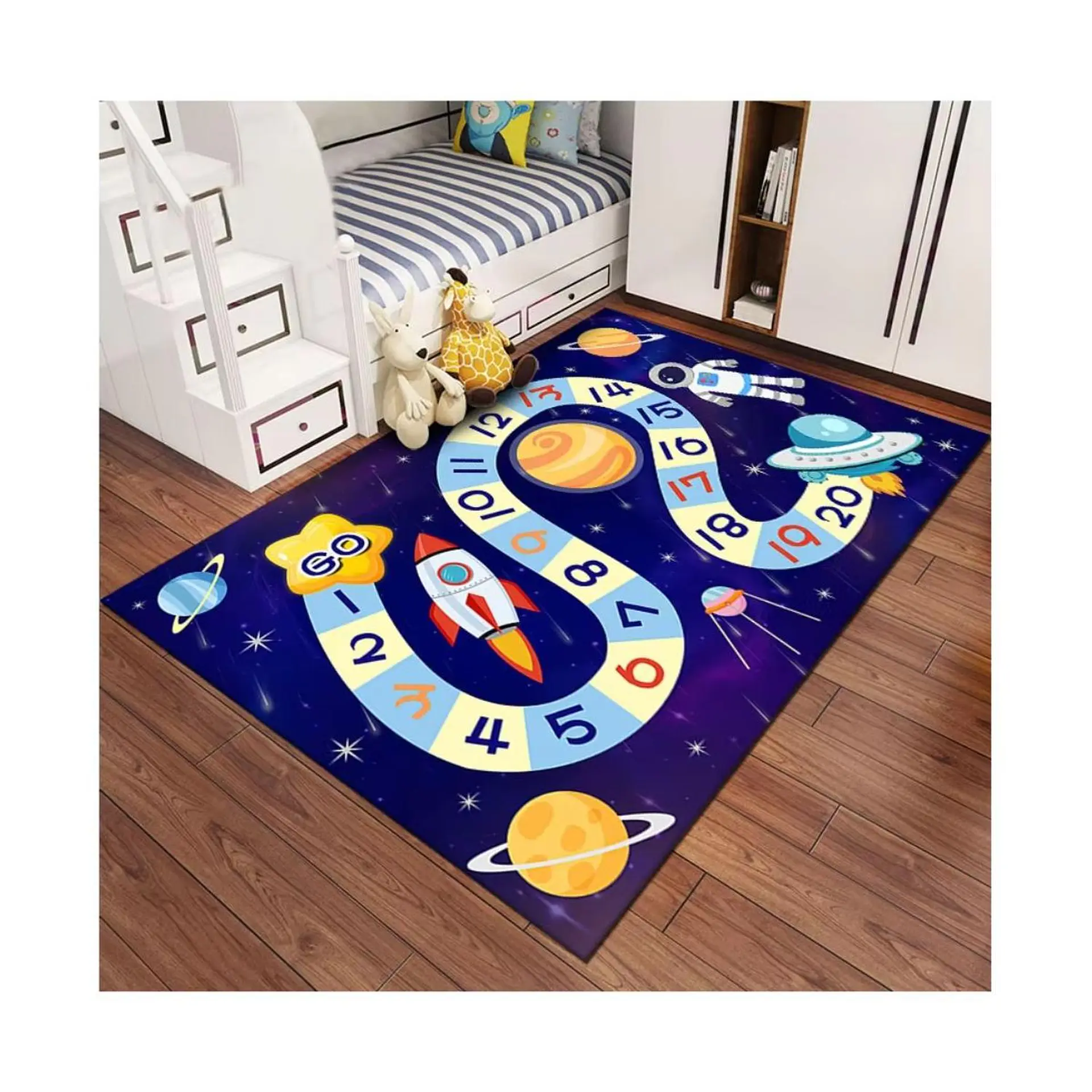 Alfombra Infantil Estampada 80x120 cm Universo 1