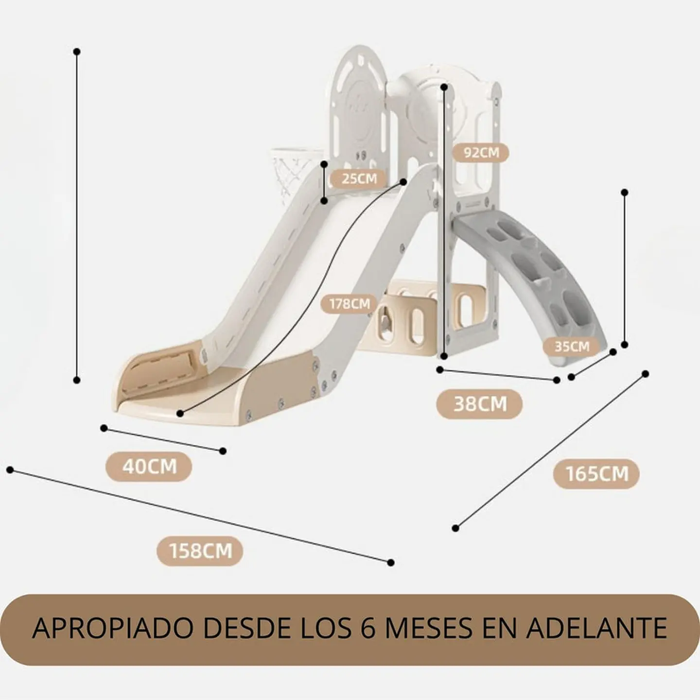 Juego Resbalin Infantil + Escalada Tobogan Torre Rojo 3