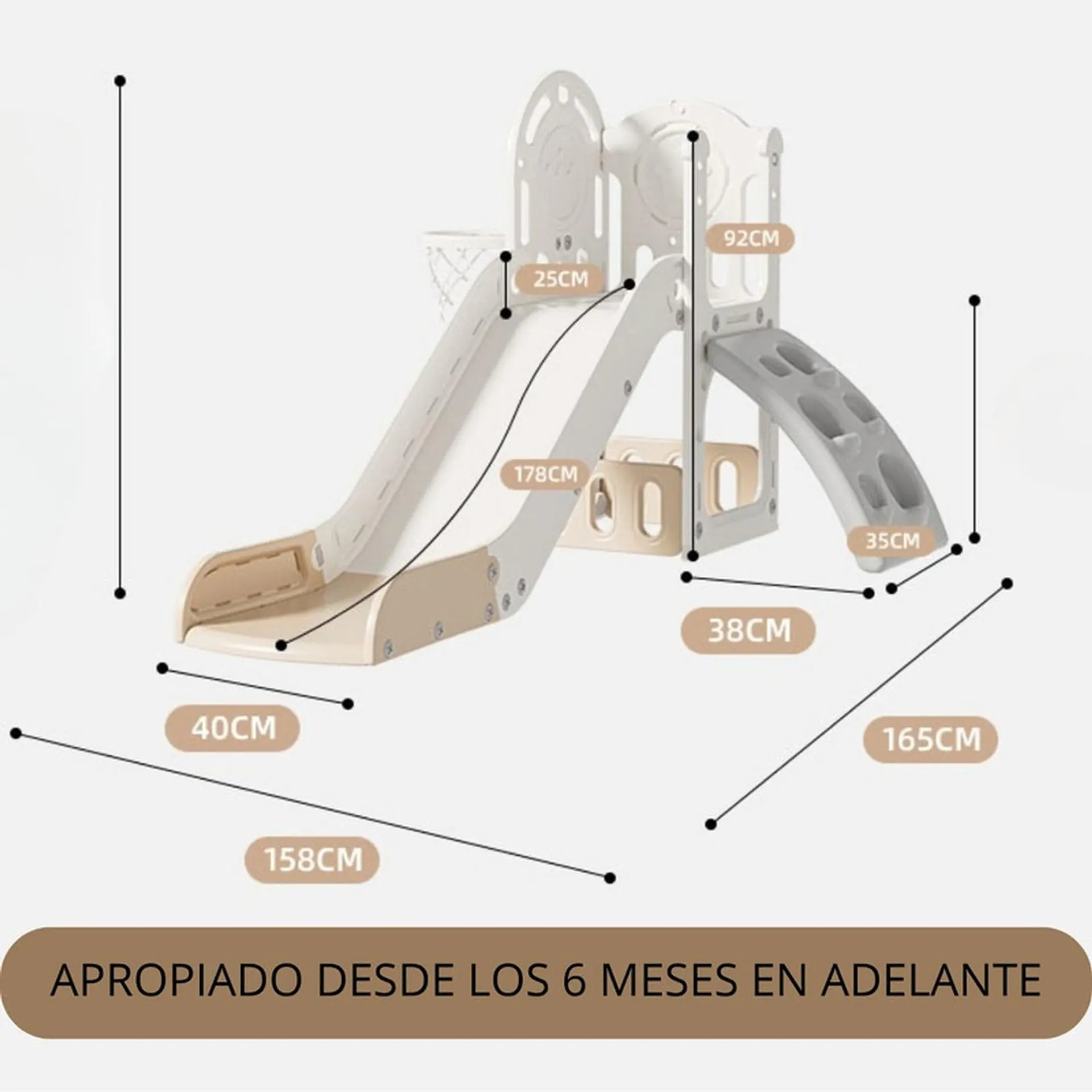 Juego Resbalin Infantil + Escalada Tobogan Torre Rojo 3