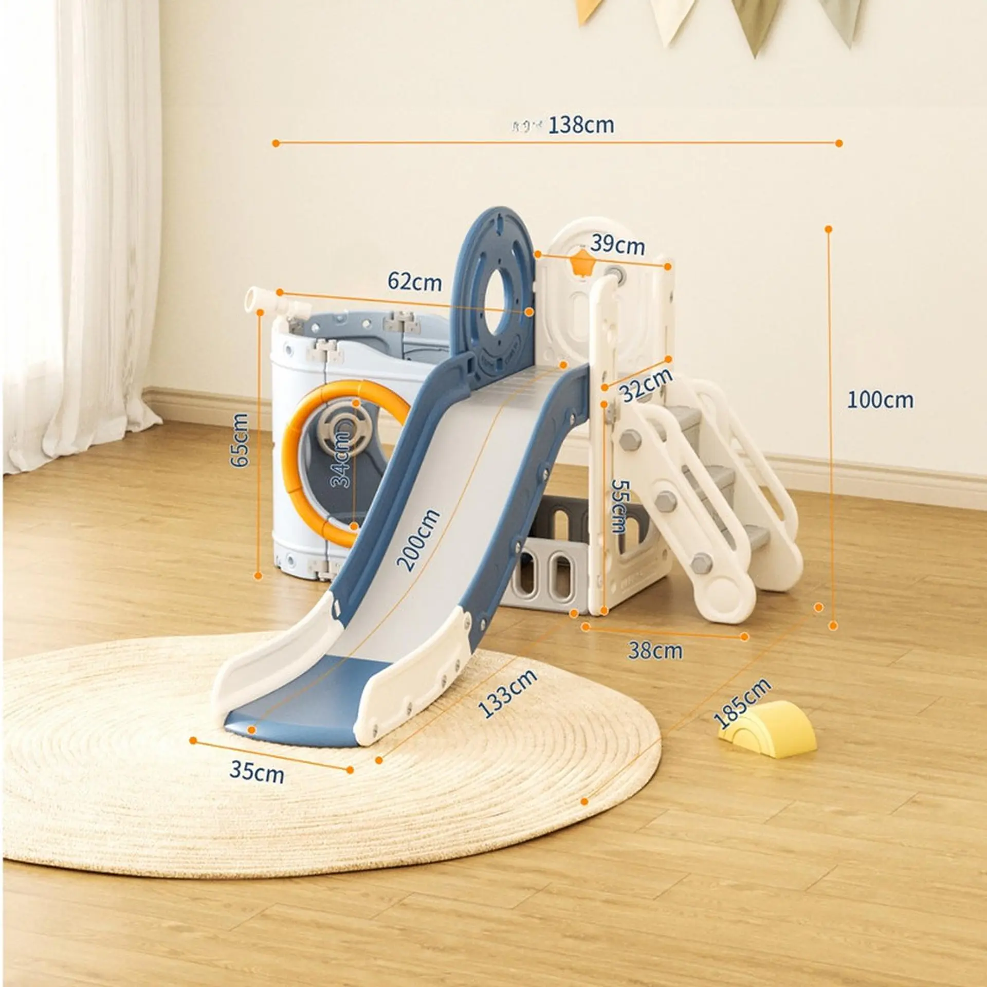 Juego Resbalin Infantil Con Telescopio Pirate Ship Azul 5