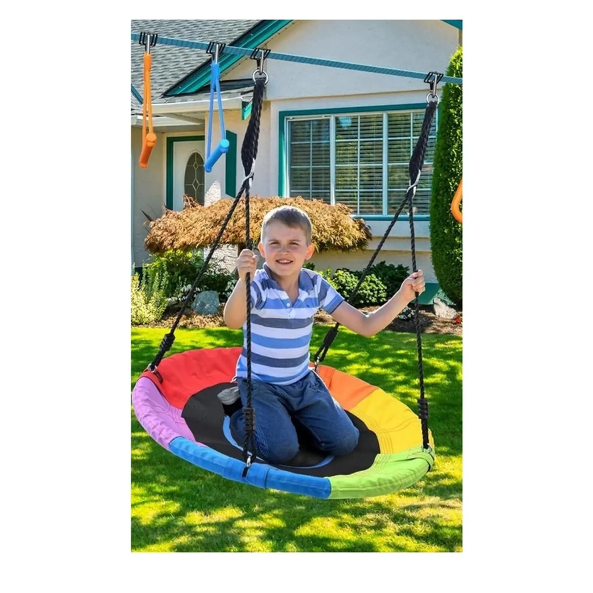 Columpio Redondo Patio Incluye Accesorios Silla Mecedora 8