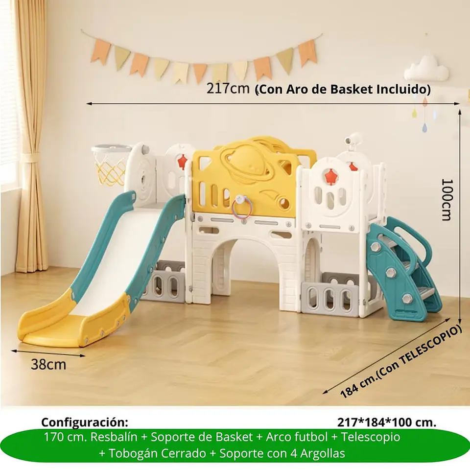 Juego Resbalin Tobogan Aro Basket Telescopio Rocket 3