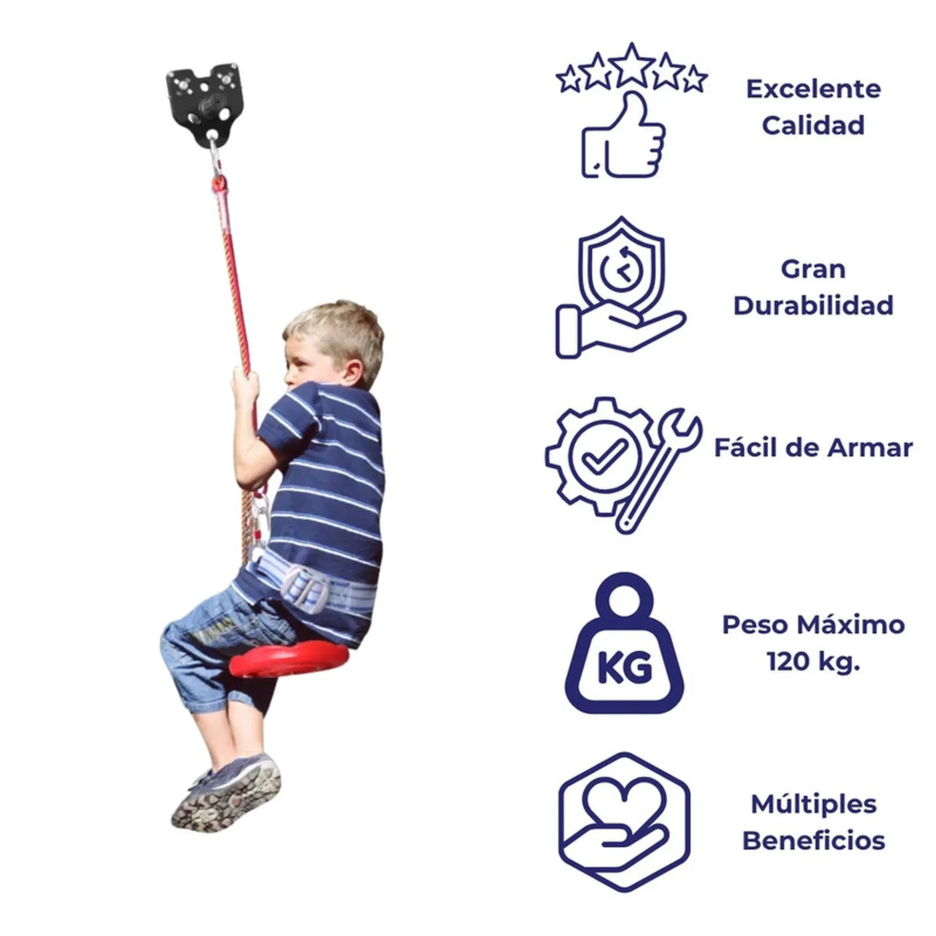 Tirolesa 30m Con Freno Juego Zipline Kit Tirolina Canopy 7