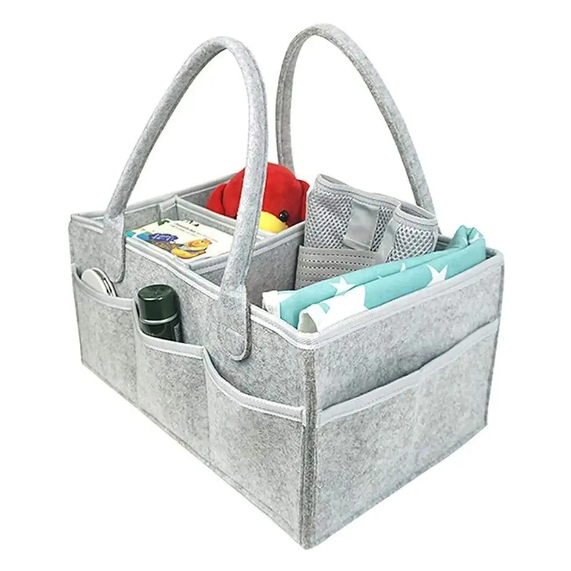 Organizador De Pañales Deluxe Para Mudador Gris 2