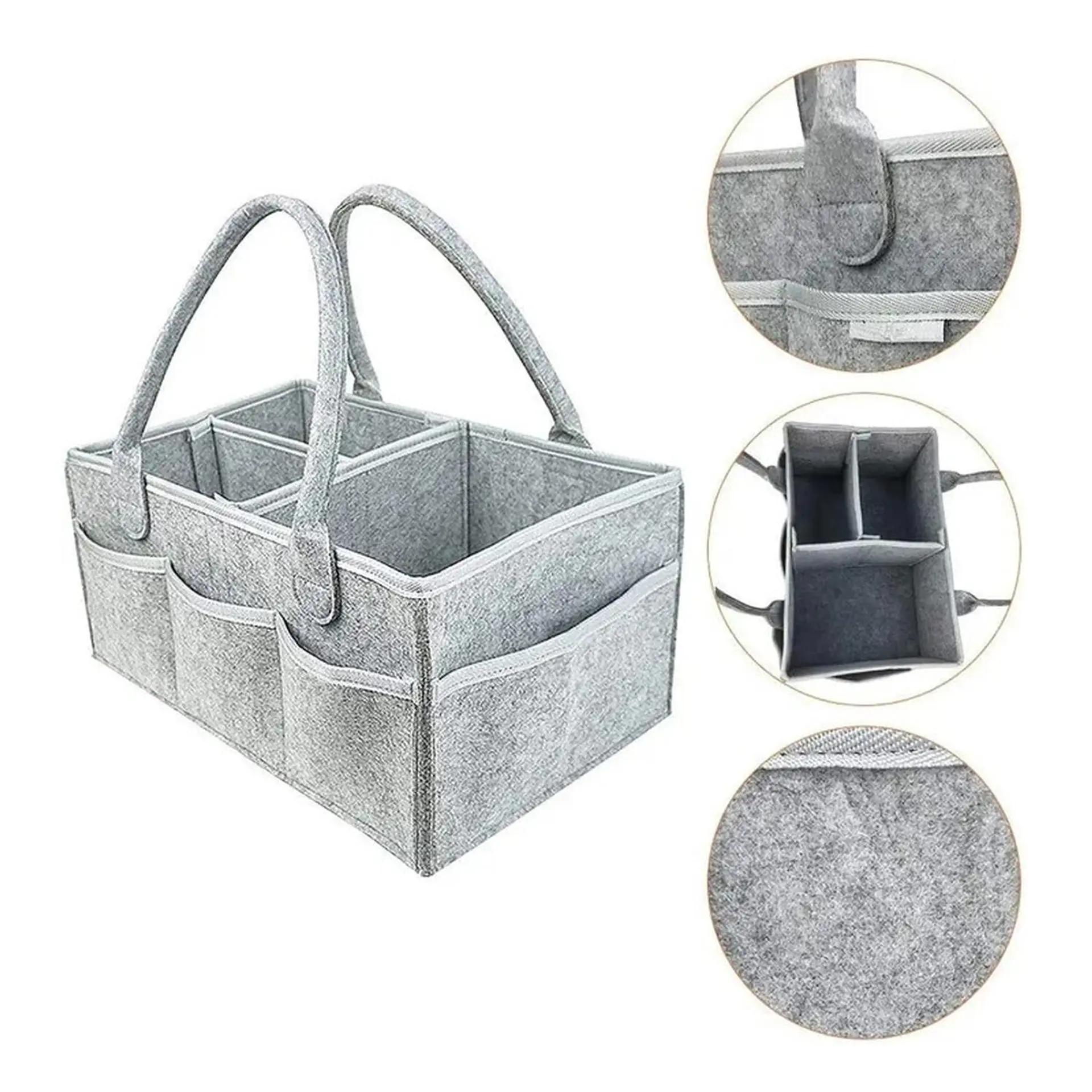 Organizador De Pañales Deluxe Para Mudador Gris 3