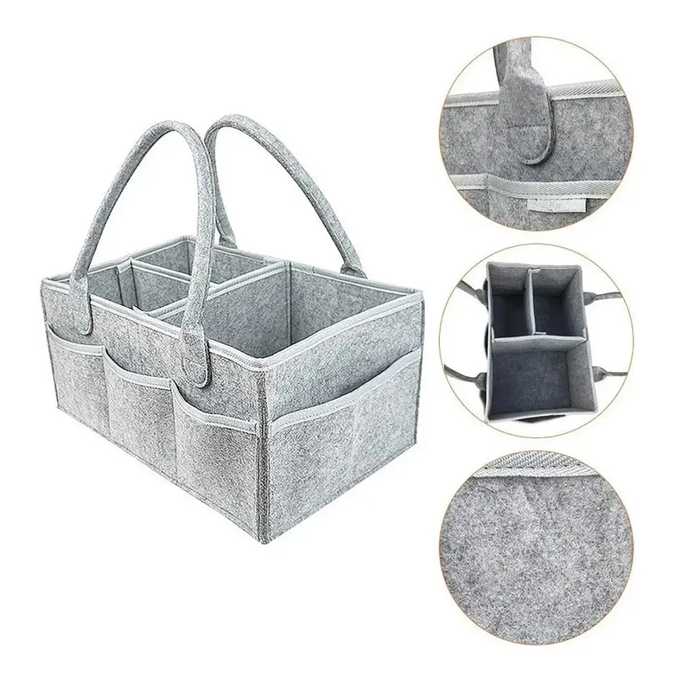 Organizador De Pañales Deluxe Para Mudador Gris 3