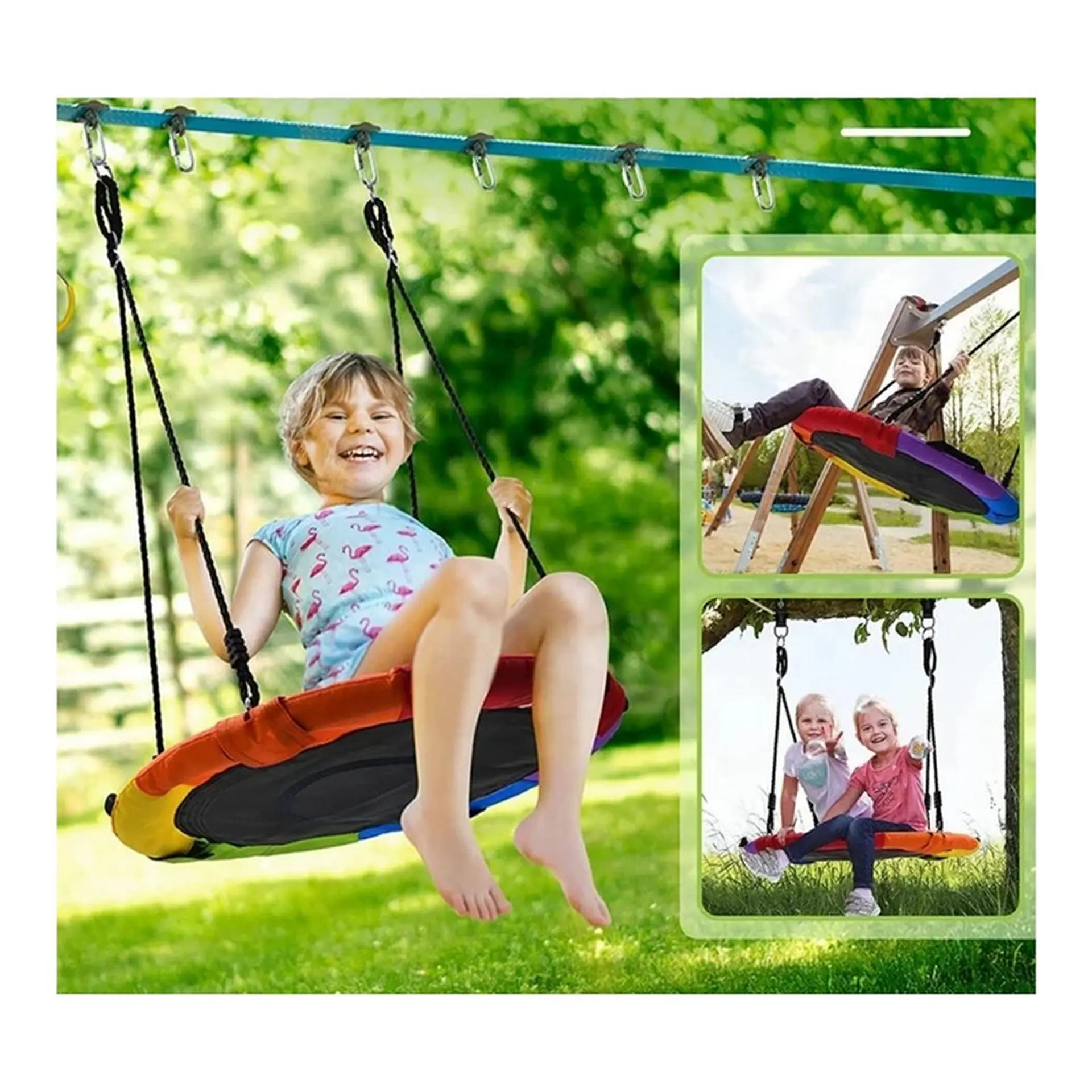 Columpio Redondo Patio Incluye Accesorios Silla Mecedora 5