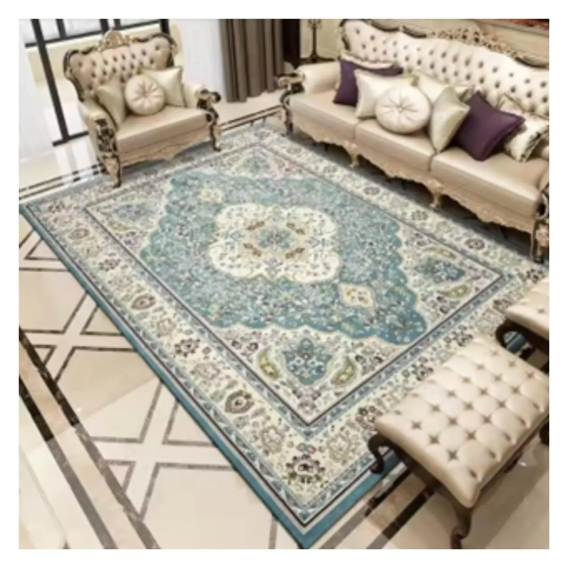 Alfombra Living Grande Estampada 150X200 cm Turquaz 1