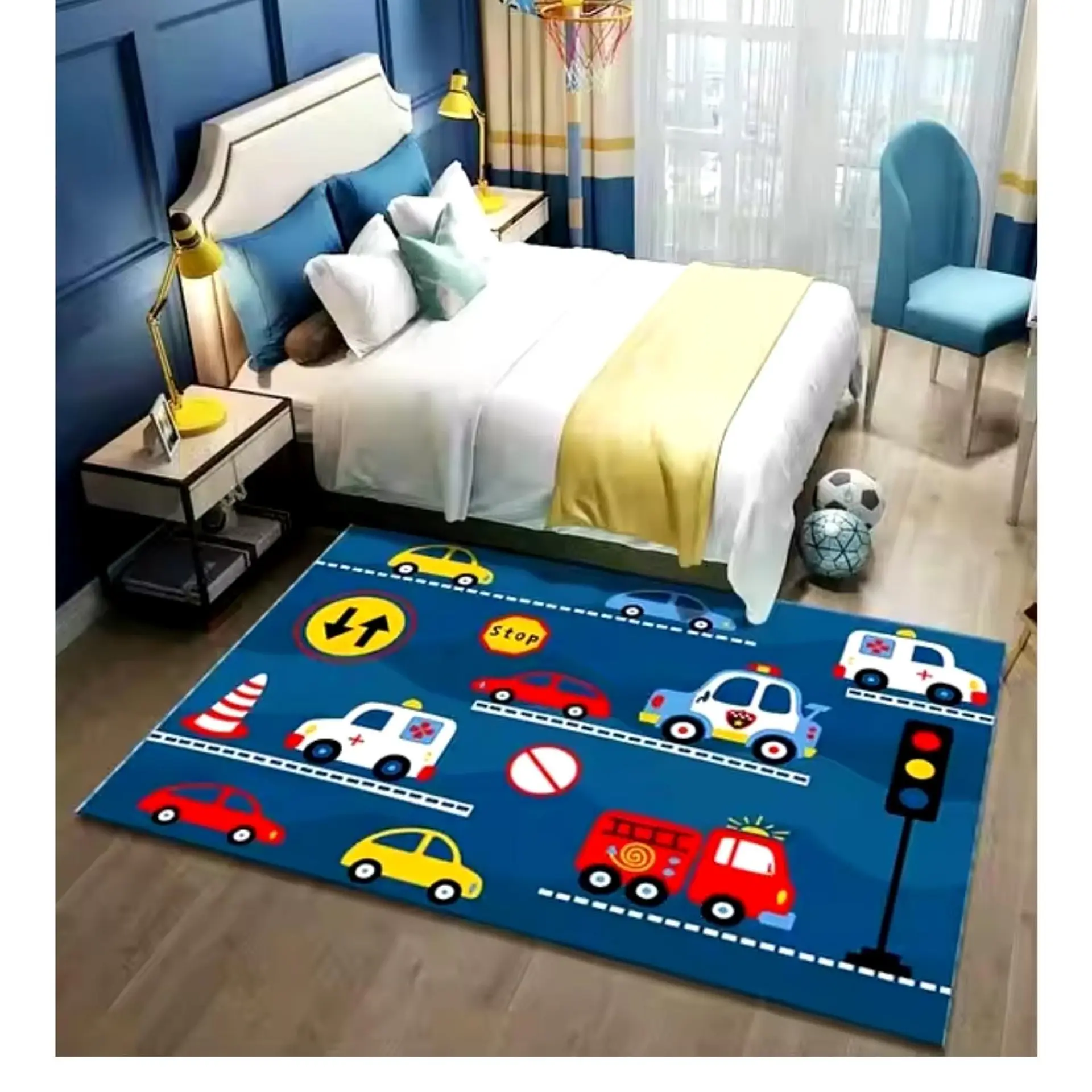 Alfombra Infantil Estampada 80x120 cm Autos 1