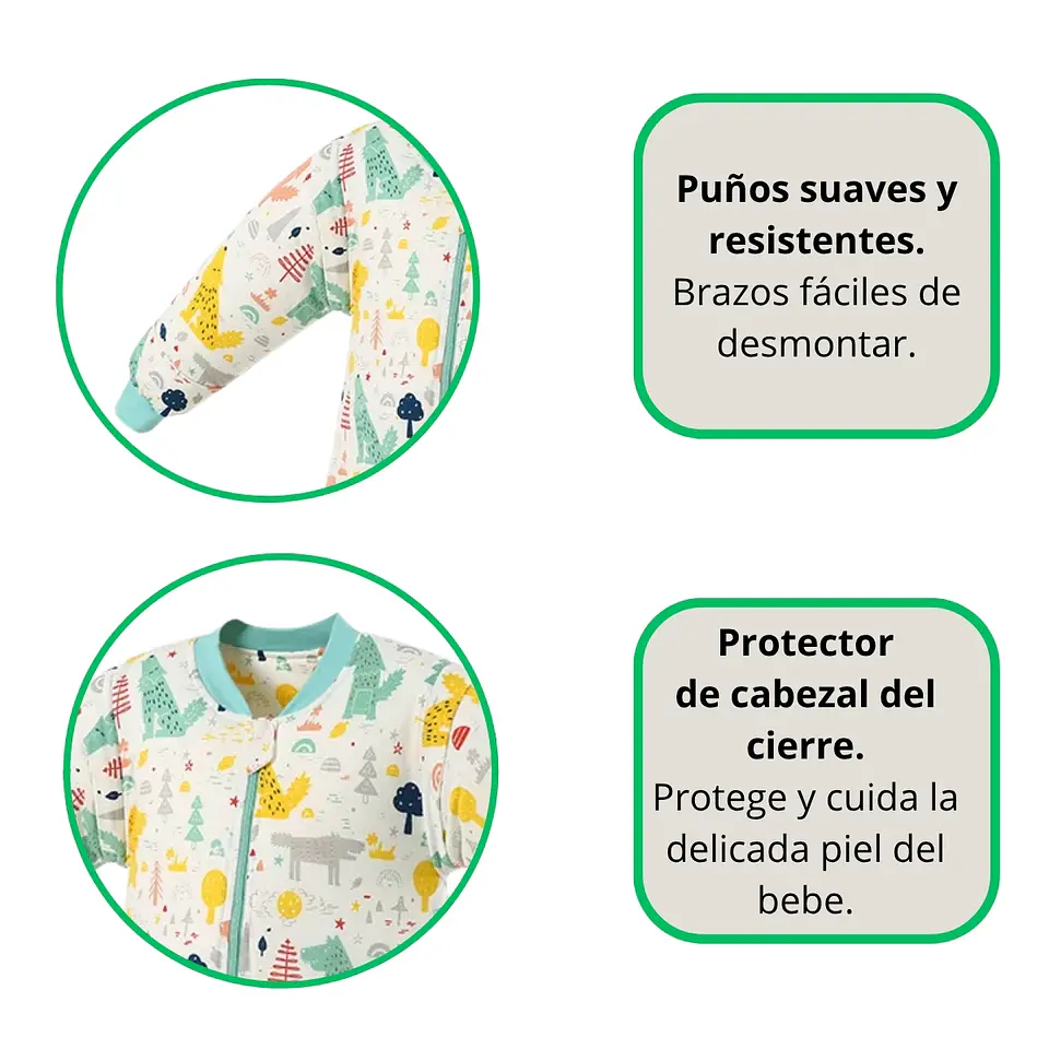 Saquito De Dormir Bebe Pijama Con Pie Tog 1.5 Saco Dormir 5