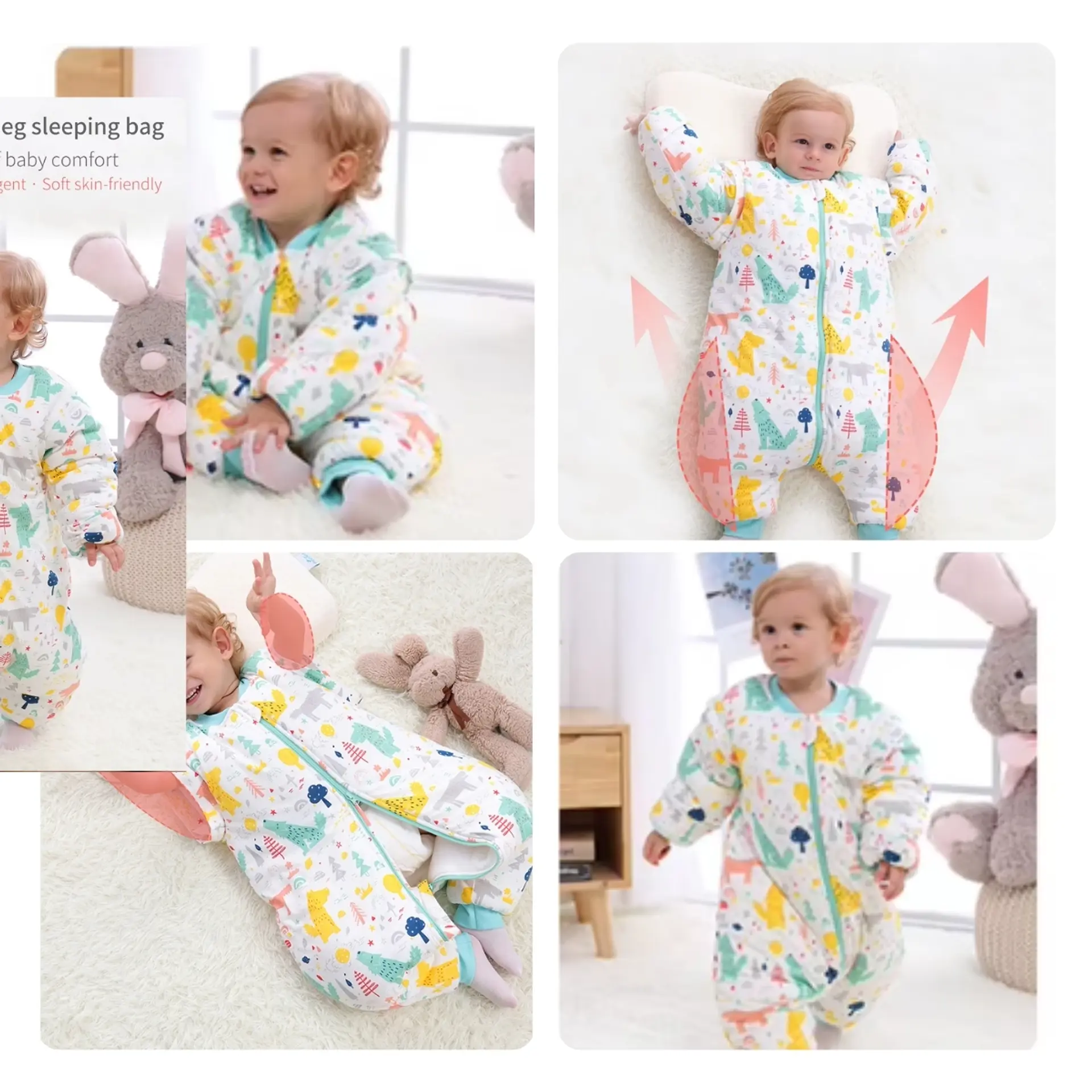 Saquito De Dormir Bebe Pijama Con Pie Tog 1.5 Saco Dormir 6