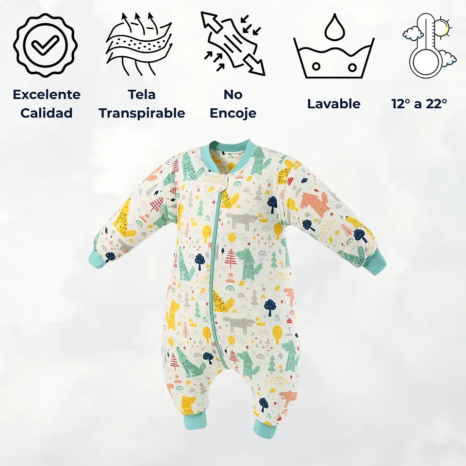 Saquito De Dormir Bebe Pijama Con Pie Tog 1.5 Saco Dormir 7