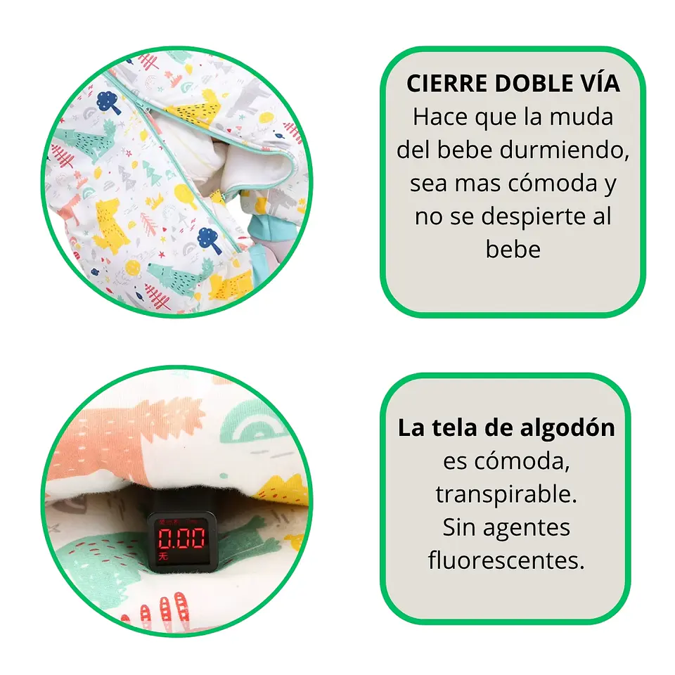 Saquito De Dormir Bebe Pijama Con Pie Tog 1.5 Saco Dormir 8