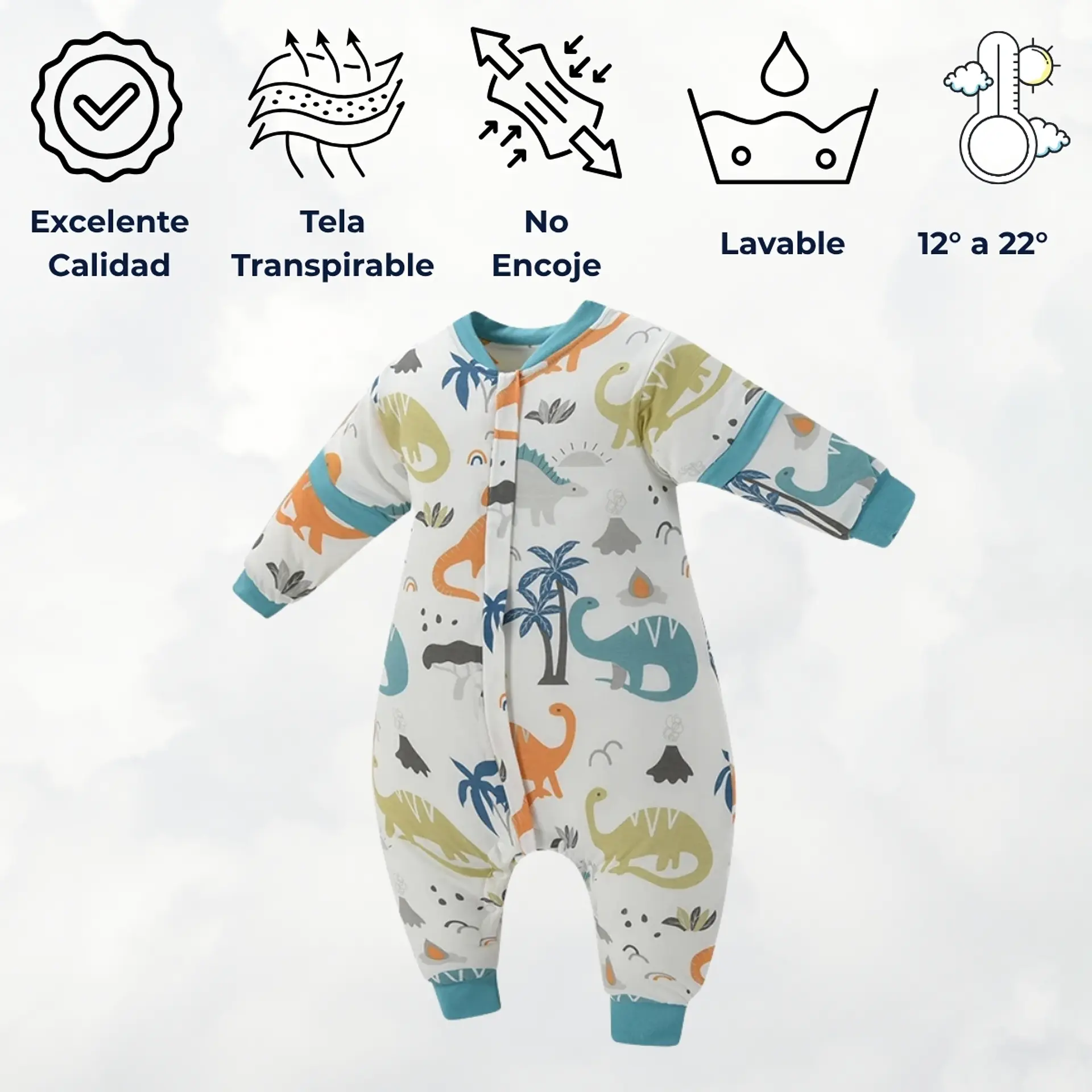 Saquito De Dormir Bebe Con Pie Tog 1.5 Pijama Saco Dormir 10